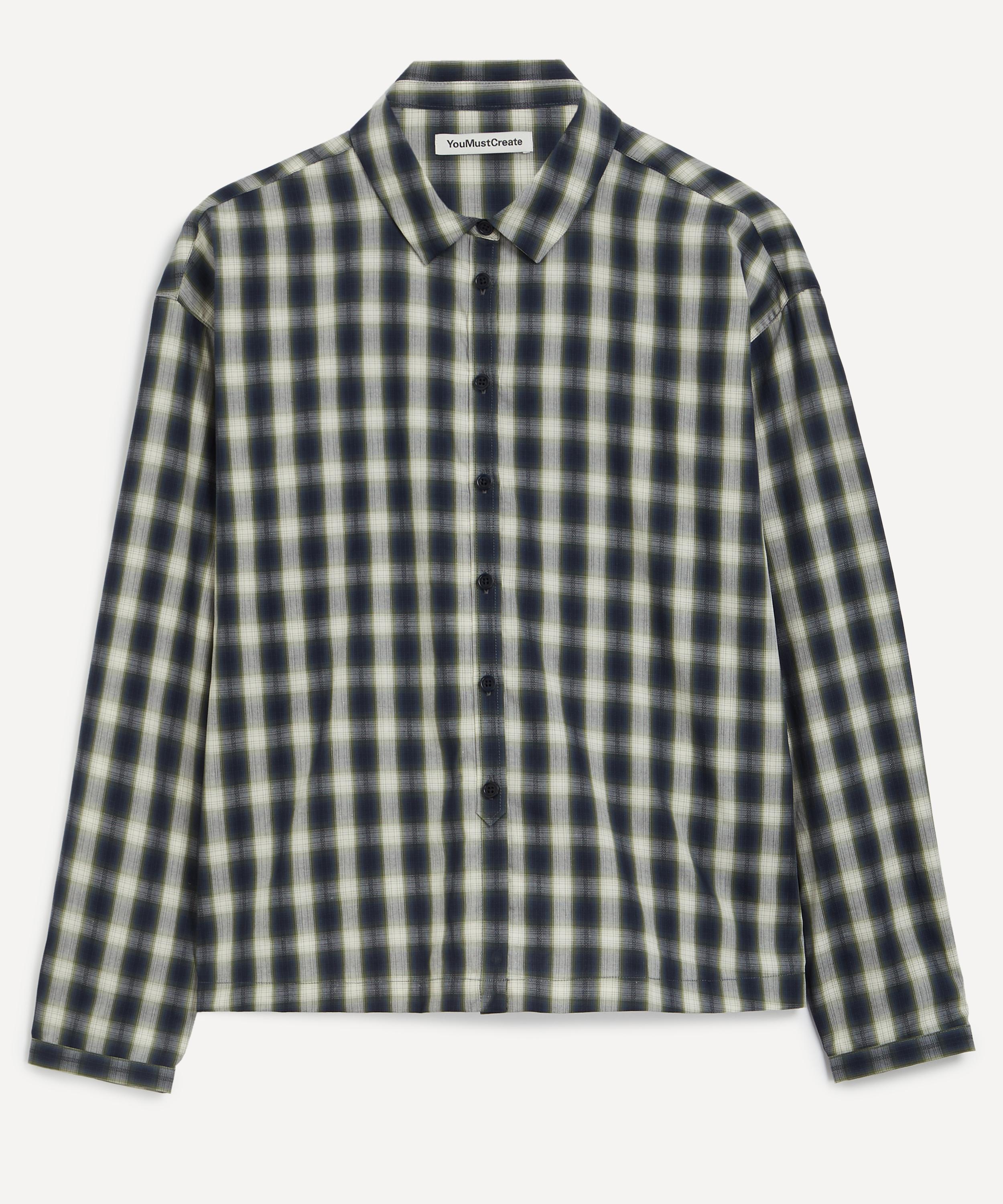 Ymc You Must Create Ymc Women's Marianne Checked Long-sleeve Shirt In Green