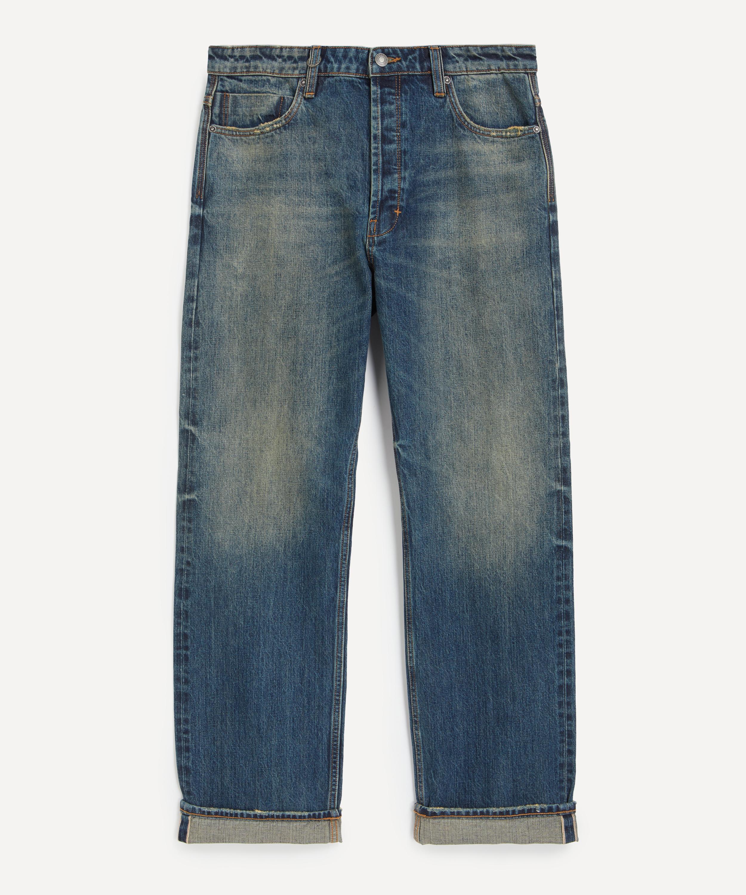Neuw Mens River Baggy Straight-leg Jeans In Delphi Selvedge In Blue