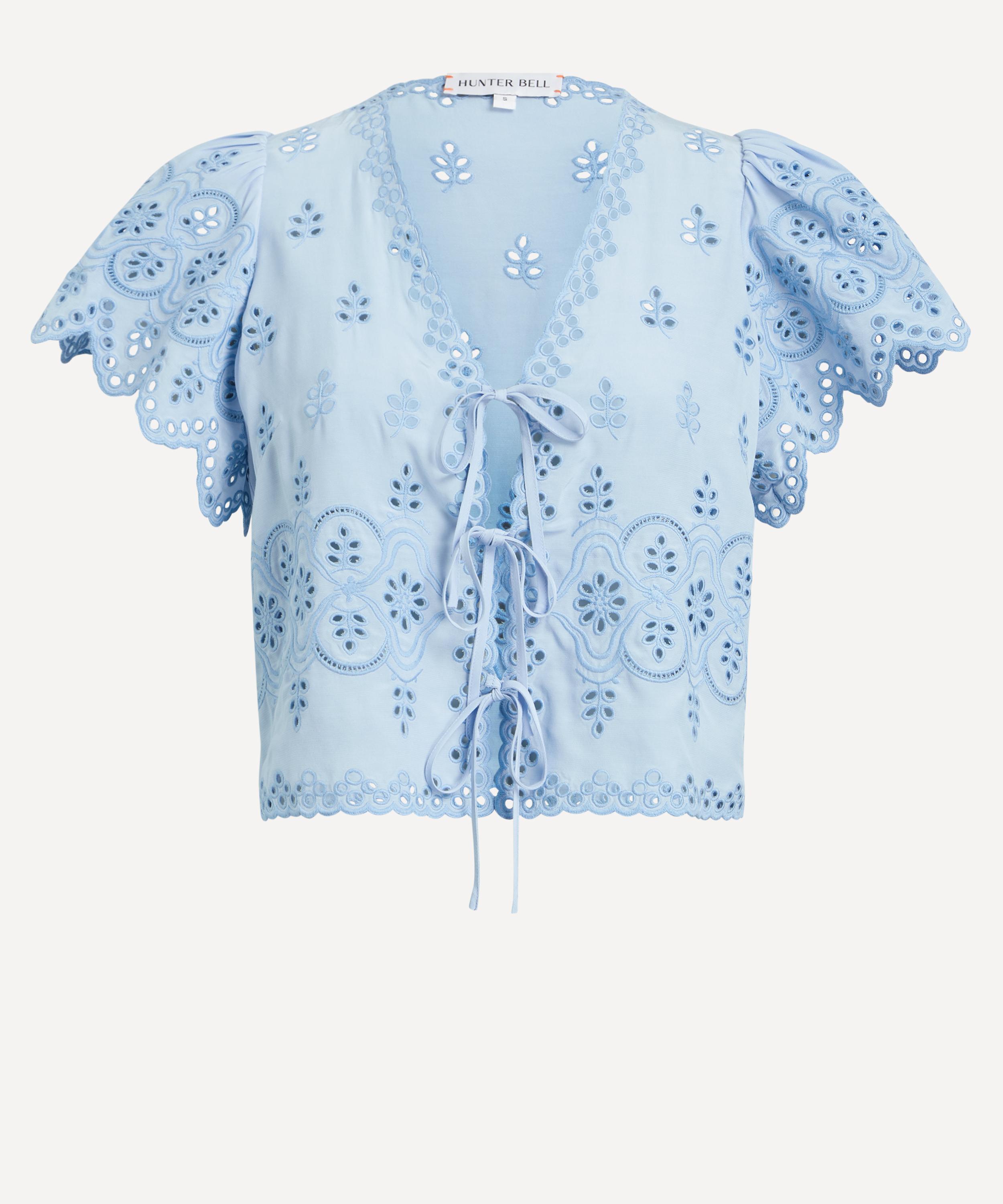 Hunter Bardot Top In Windsurfer In Blue