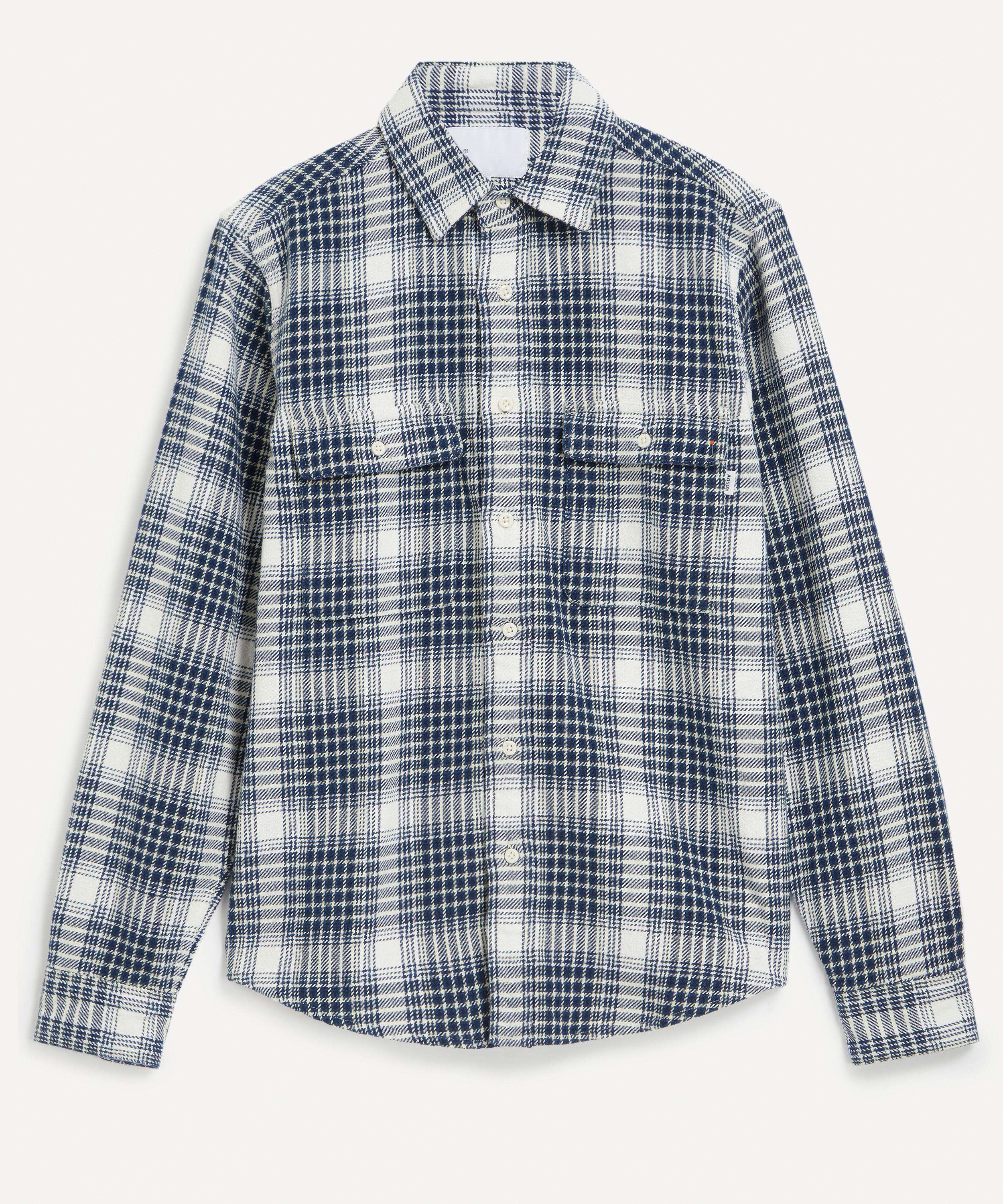 Adsum Mens Beige Check Classic Plaid Workshirt In Multi