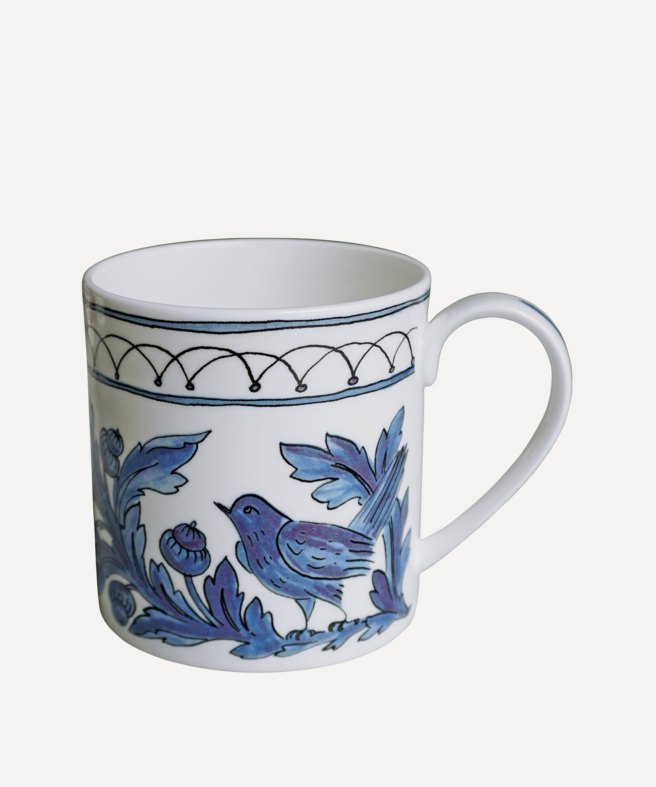 Twig New York Heritage Blue Bird Blooming Mug In White