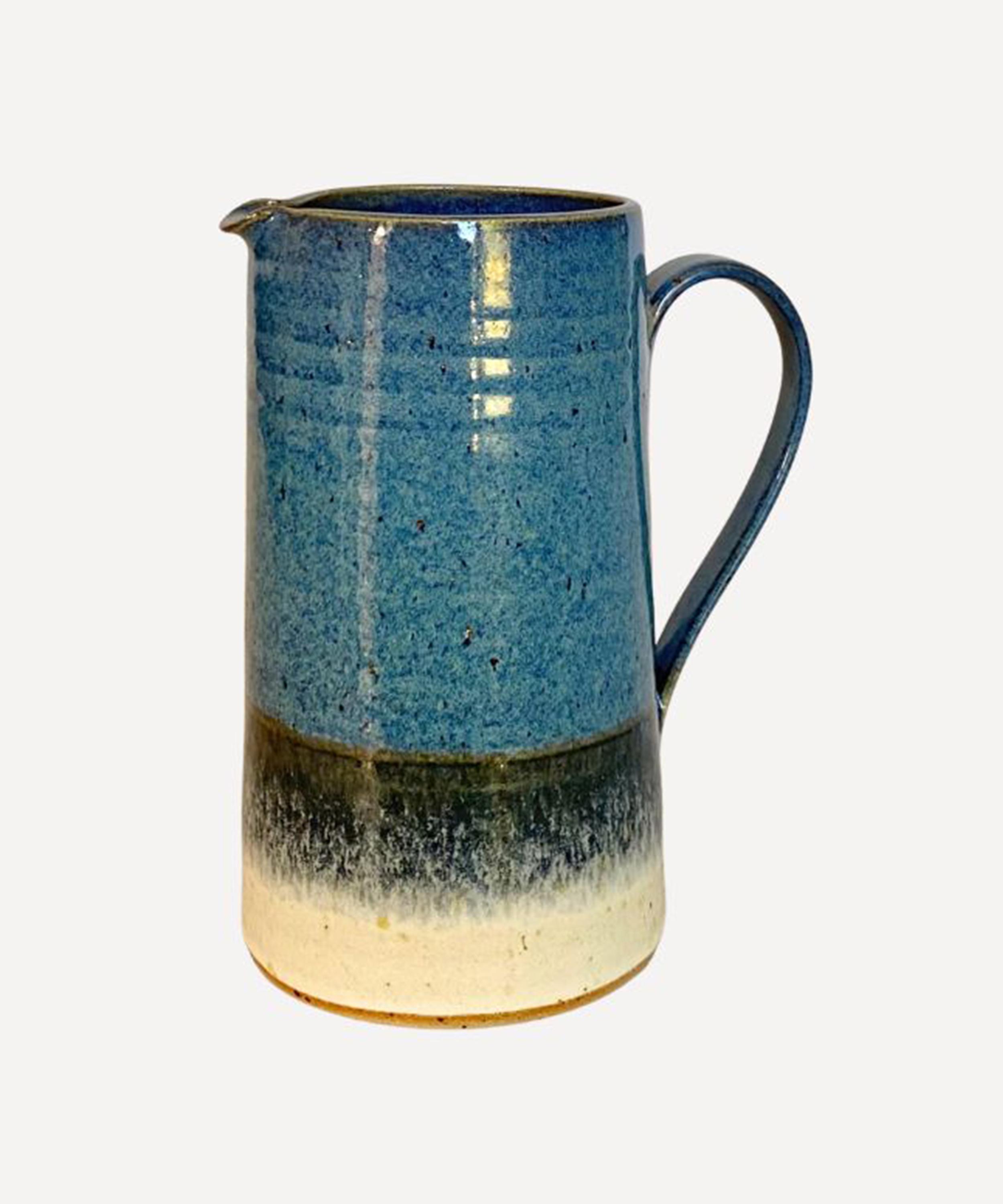 Emily Doran Sea Foam Tall Jug In Blue