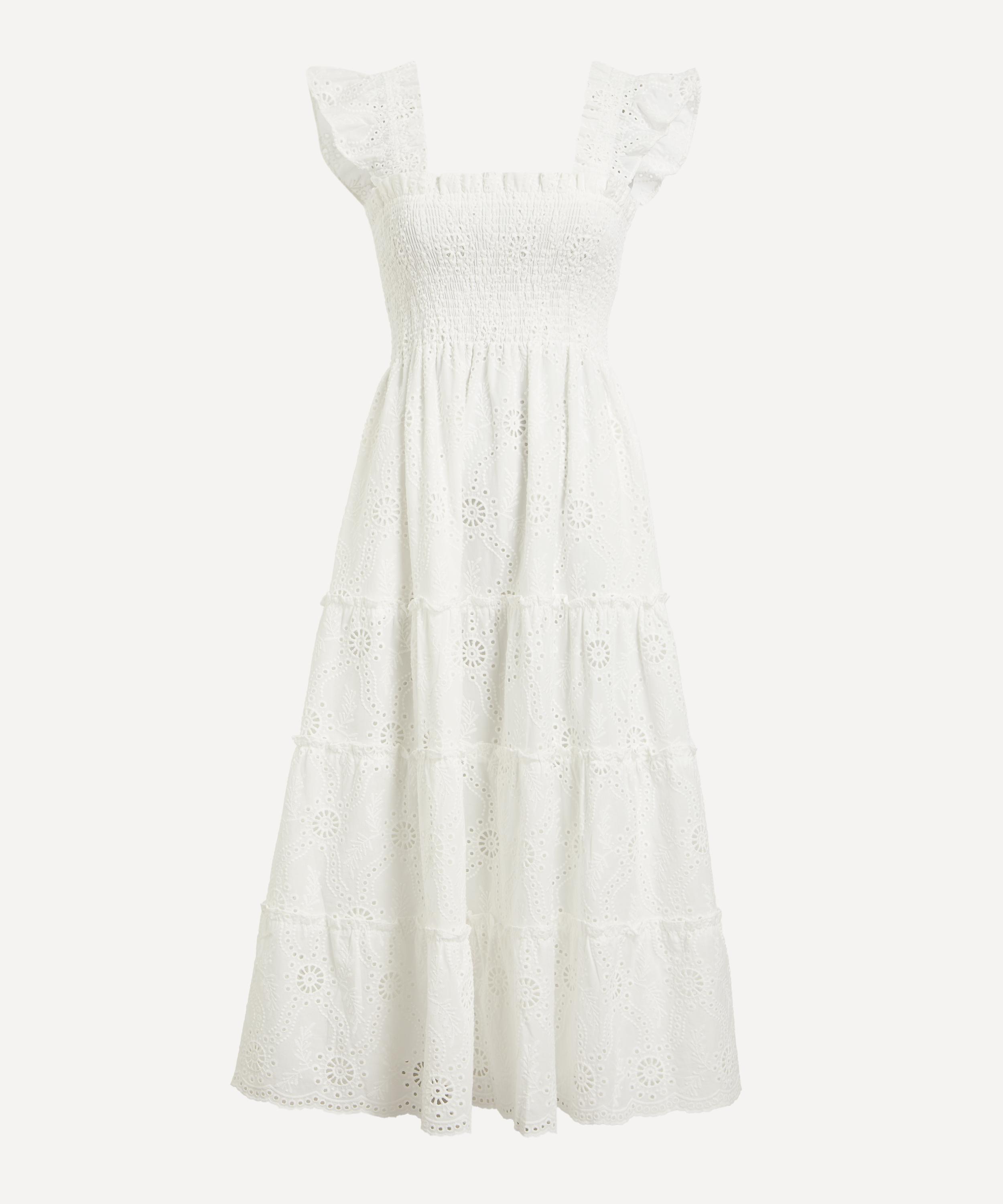 Hill House Women's White Trellis Broderie Ellie Nap Dress In White