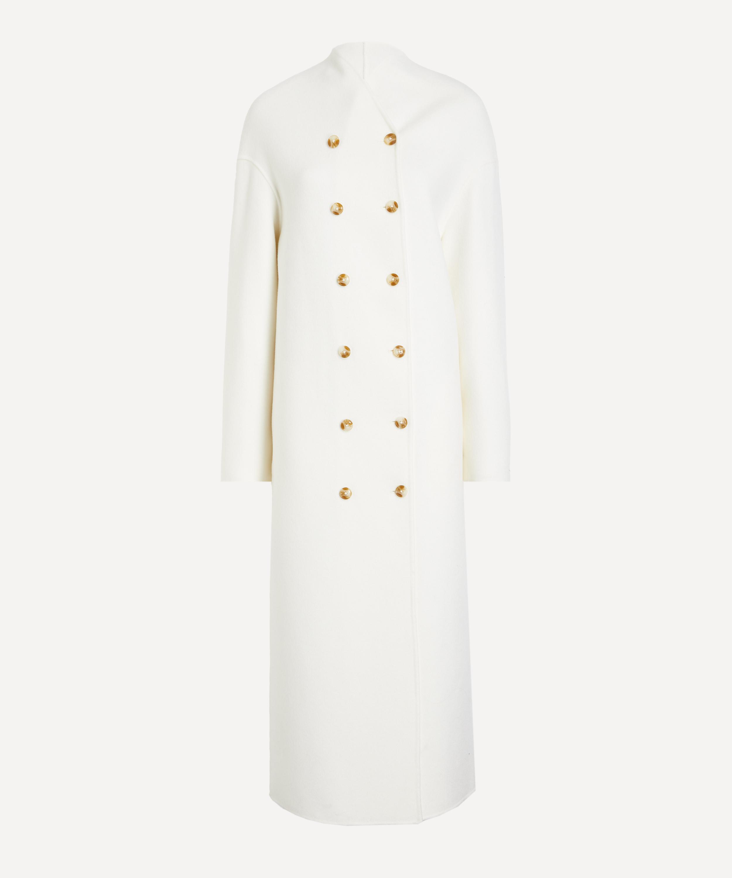 Loulou Studio Women's Amory Cashmere Drap Long Coat In White