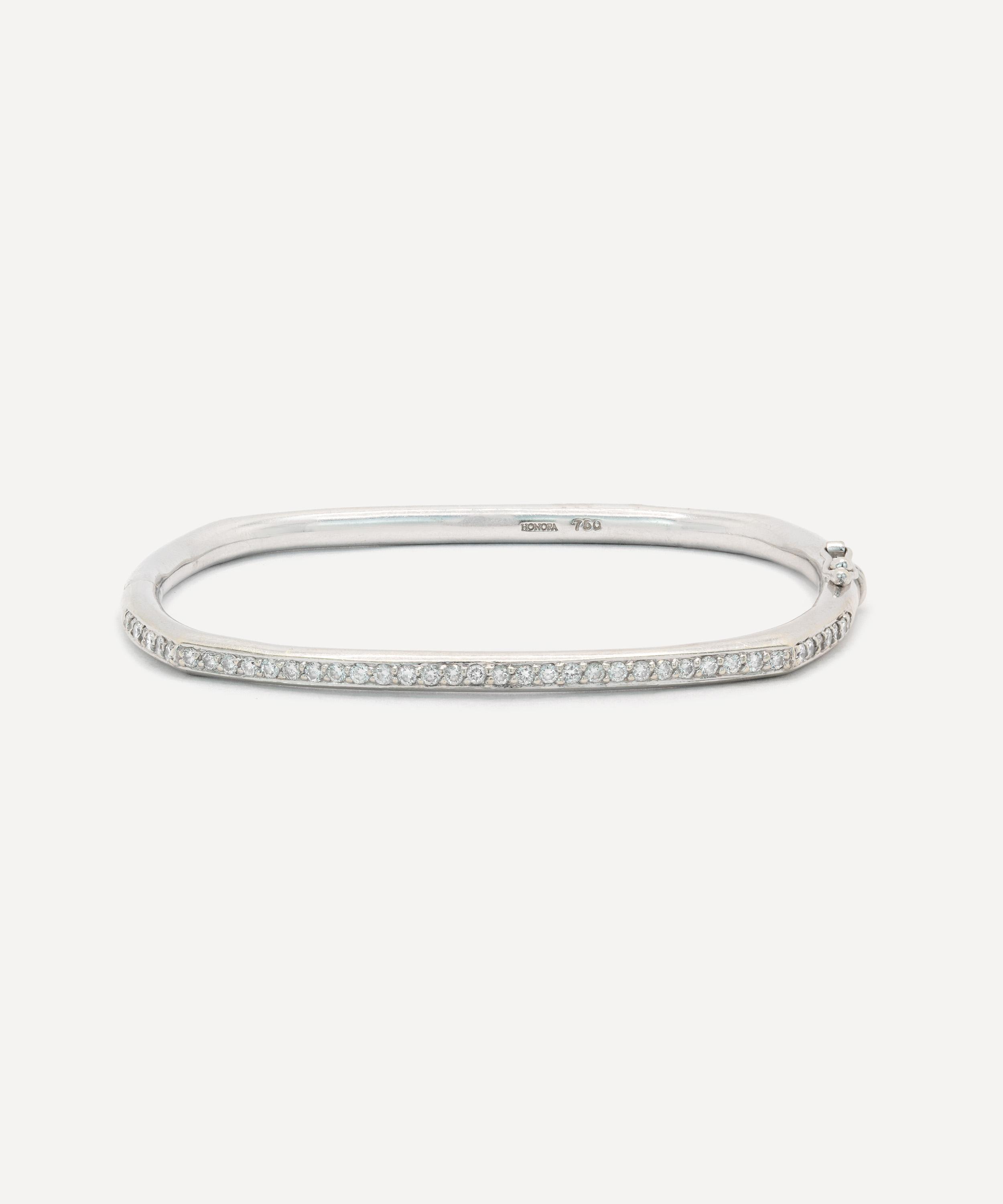 Kojis 18ct White Gold Vintage Diamond Bangle Bracelet