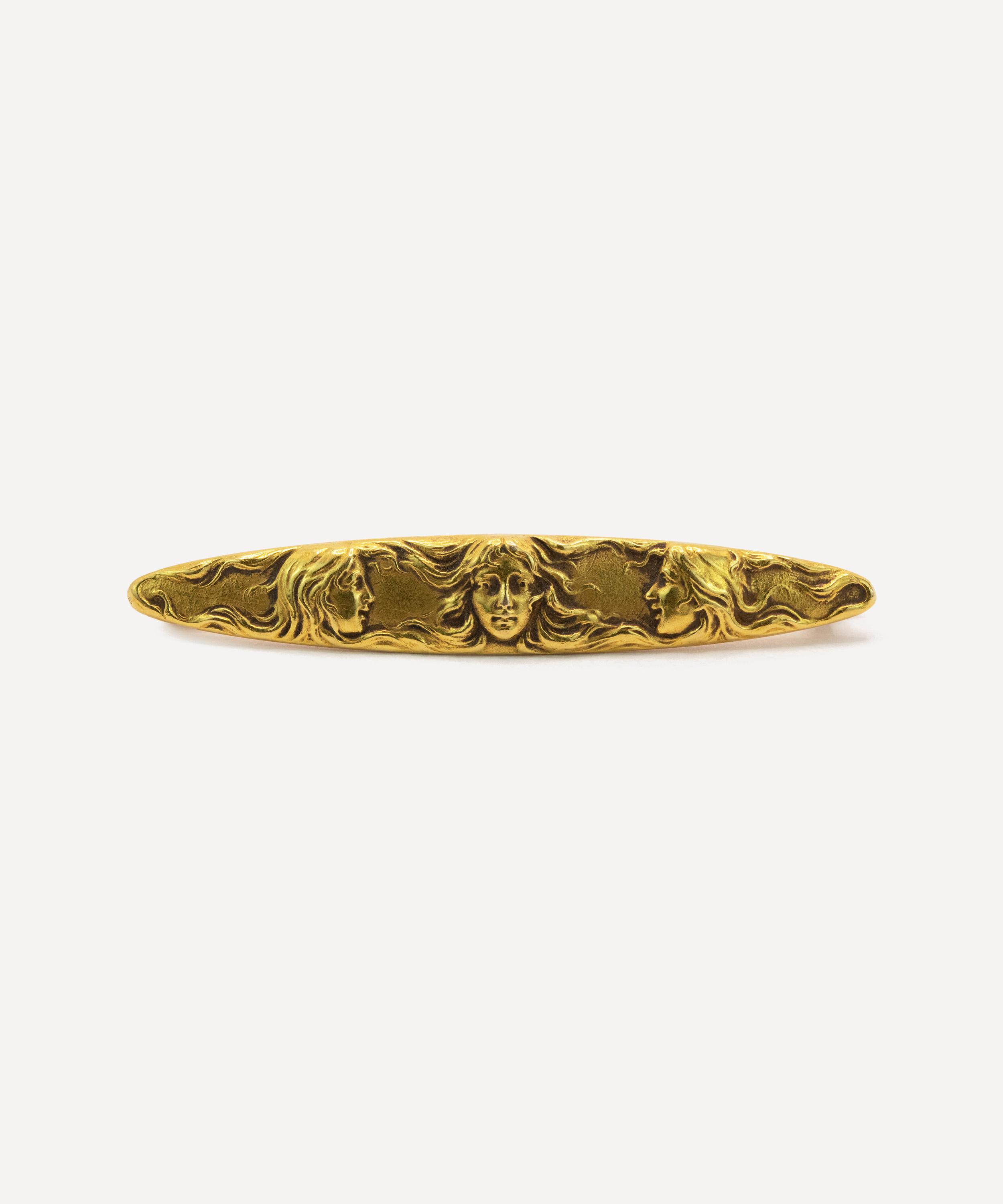 Kojis 14ct Gold Art Nouveau Siren Bar Brooch