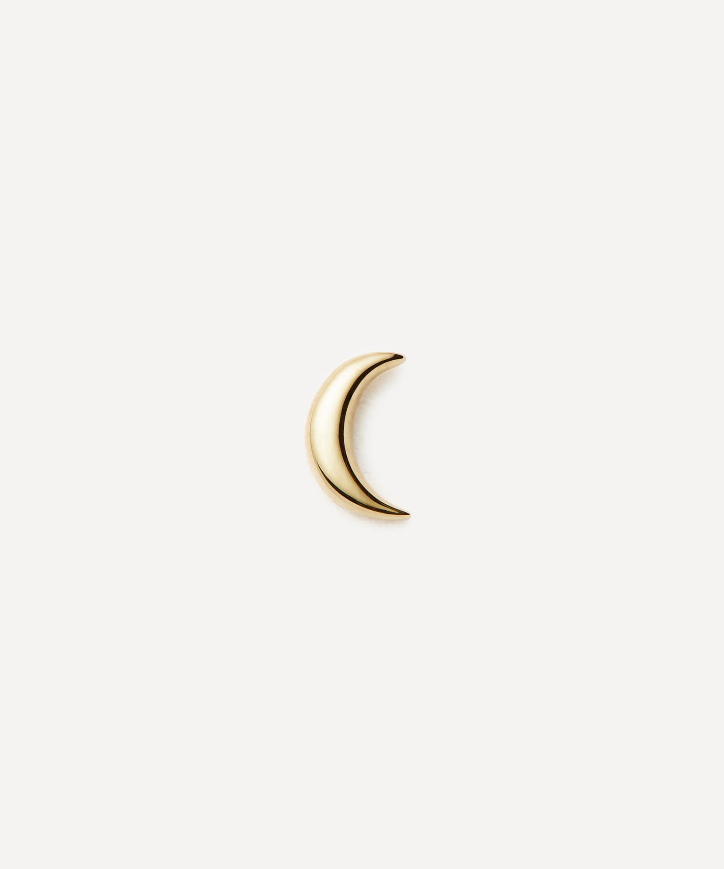 Missoma 14ct Gold Fine Moon Stud Earring