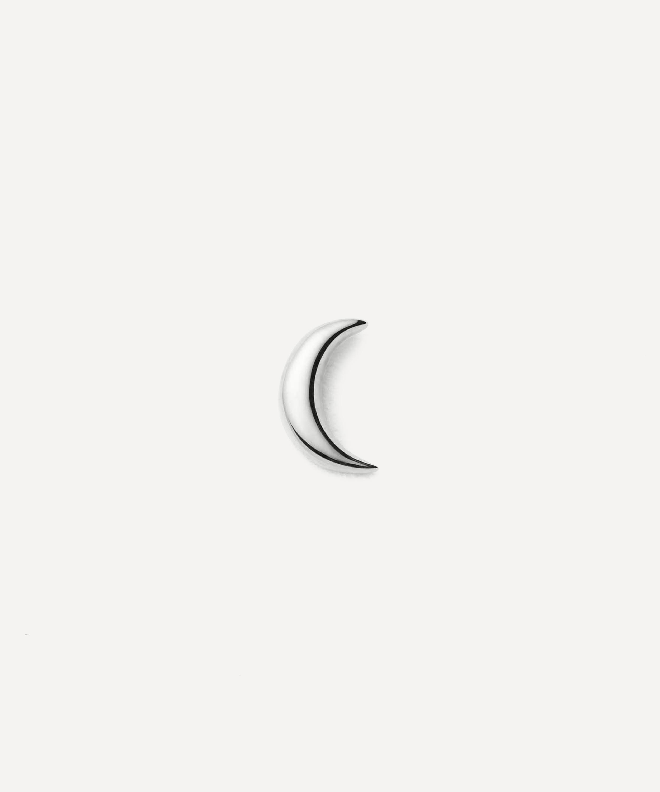 Missoma 14ct White Gold Fine Moon Stud Earring