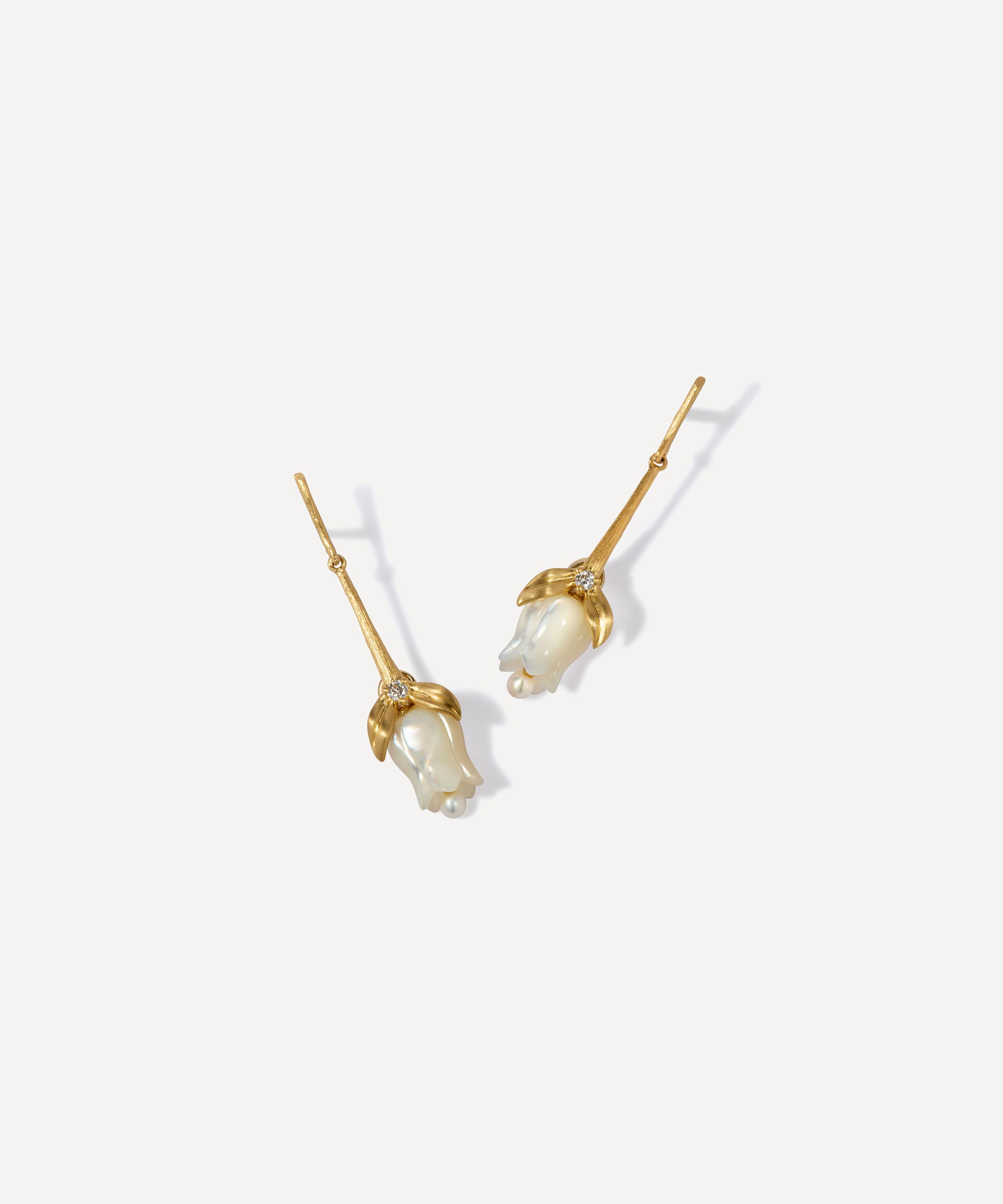 Annoushka 18ct Gold Tulip Stem Drop Earrings