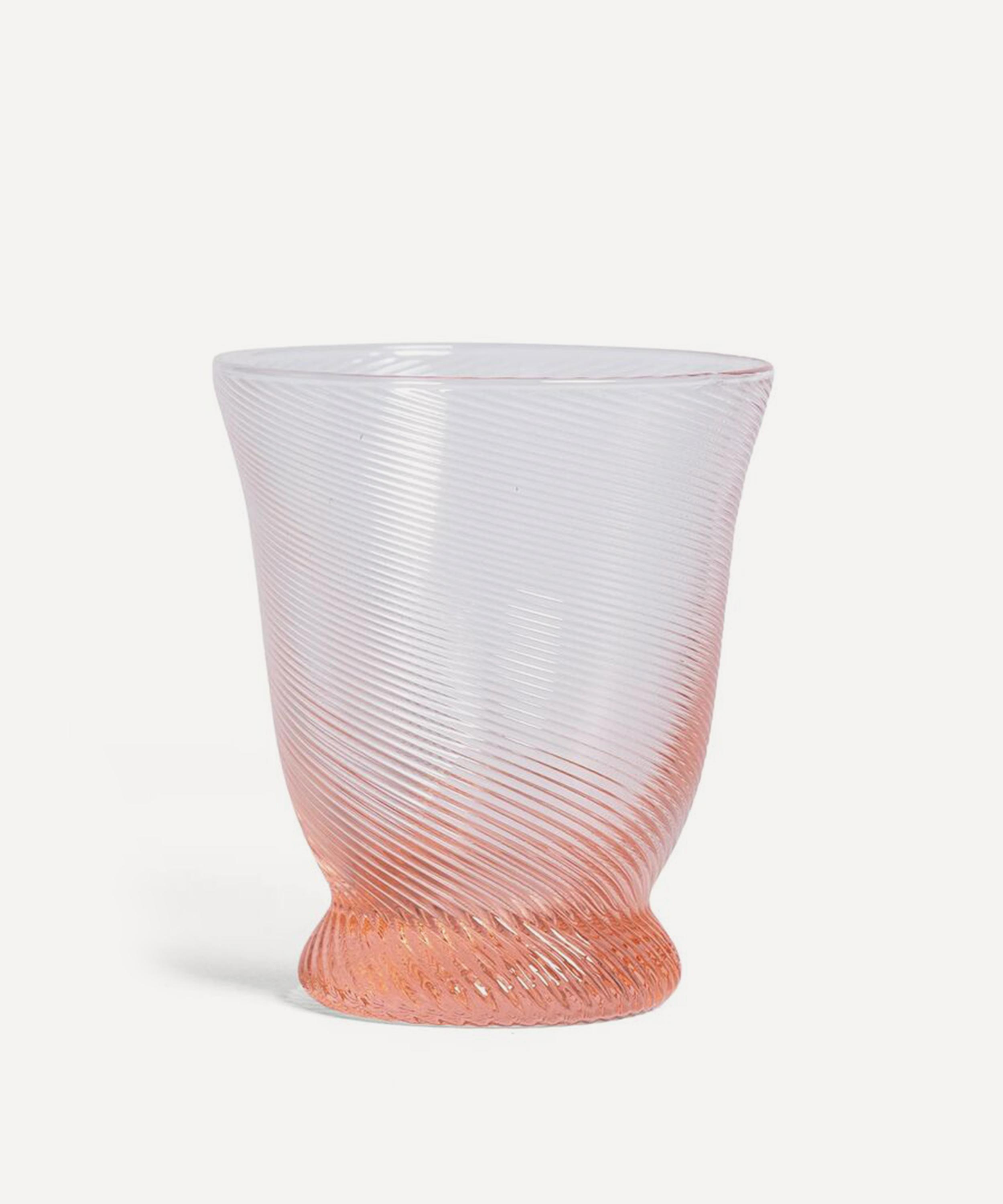 Sharland England Spiral Glass Tumblers Set Of Four In Pink