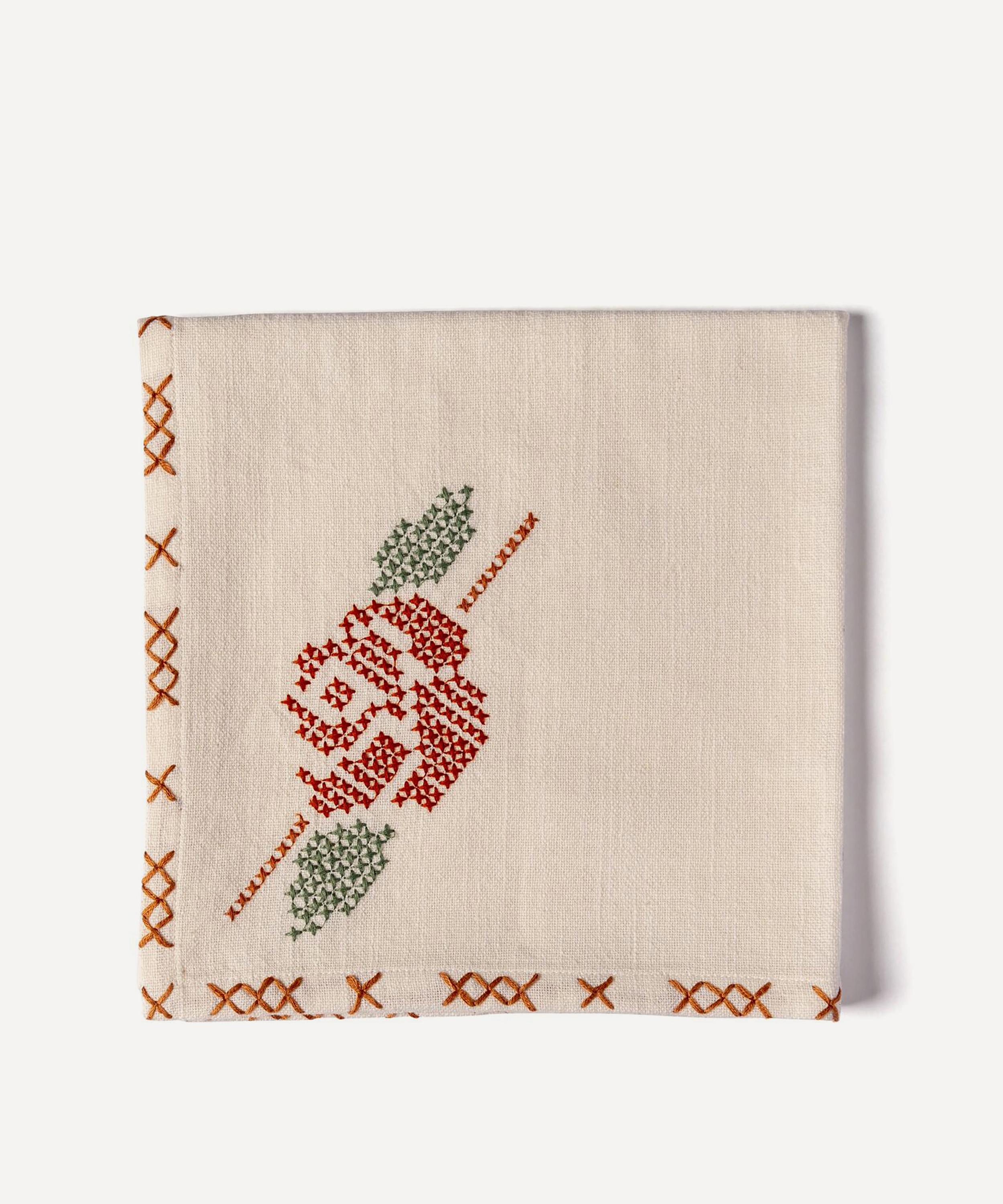 Sharland England Rose Tapestry Napkins Set Of Four In Red