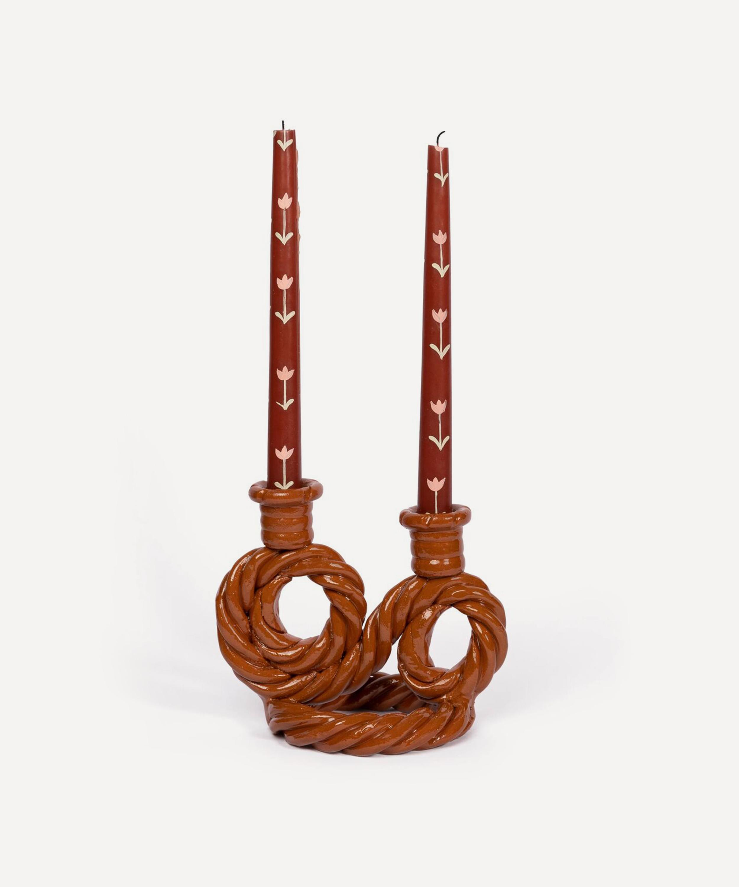 Sharland England Tallitha Candleholder In Brown