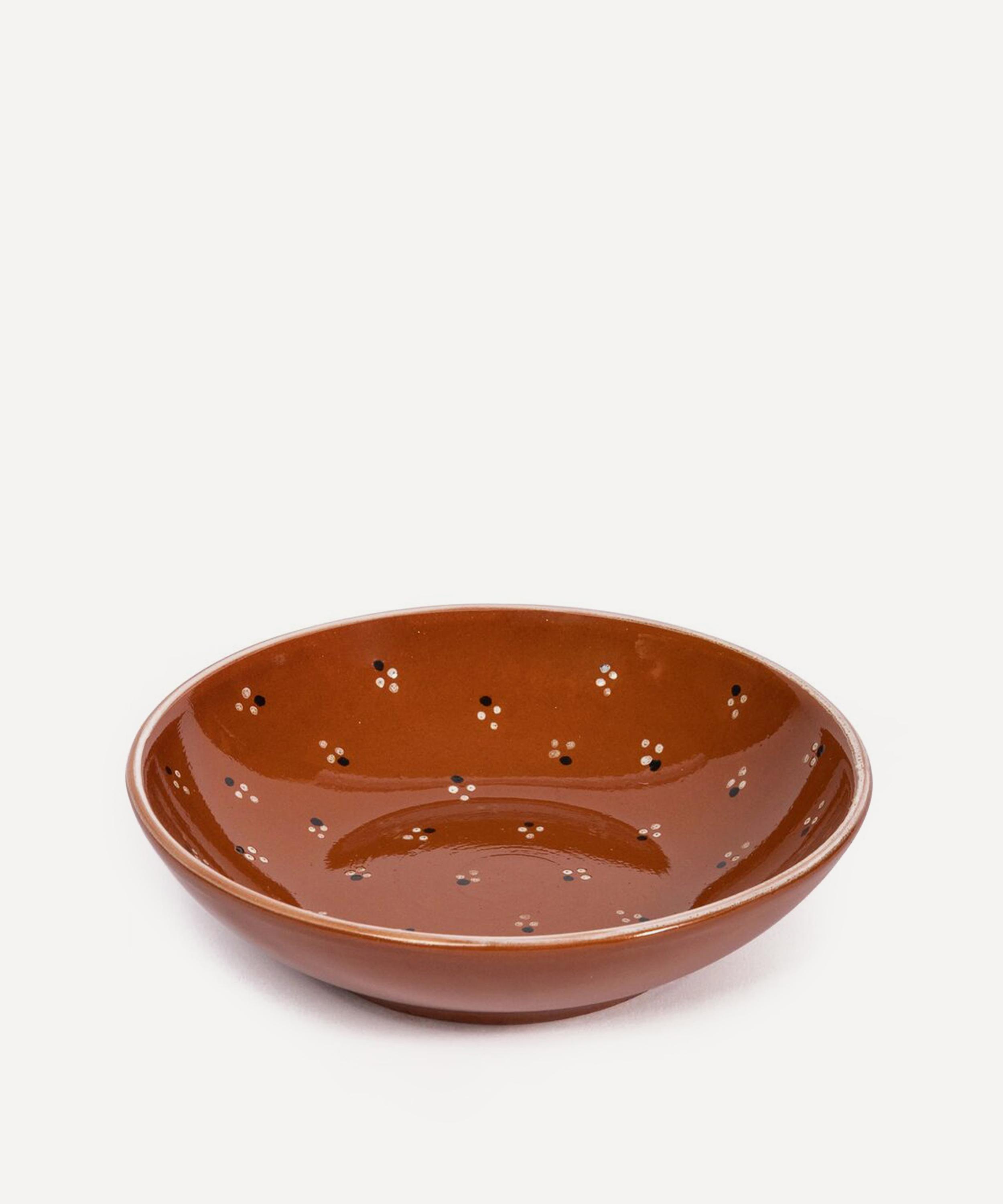 Sharland England Dotty Pasta Bowl In Brown