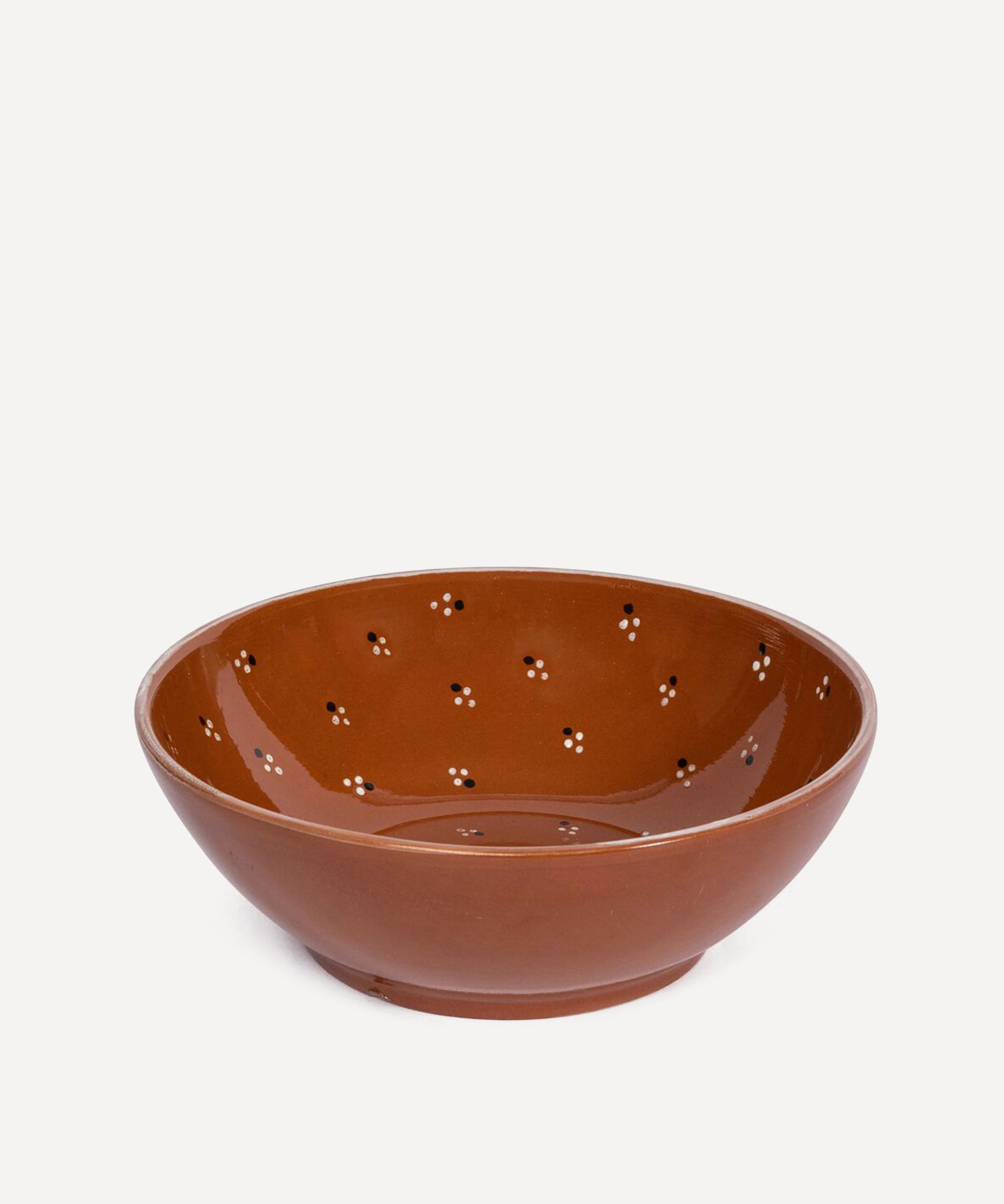 Sharland England Dotty Large Pasta Bowl In Brown