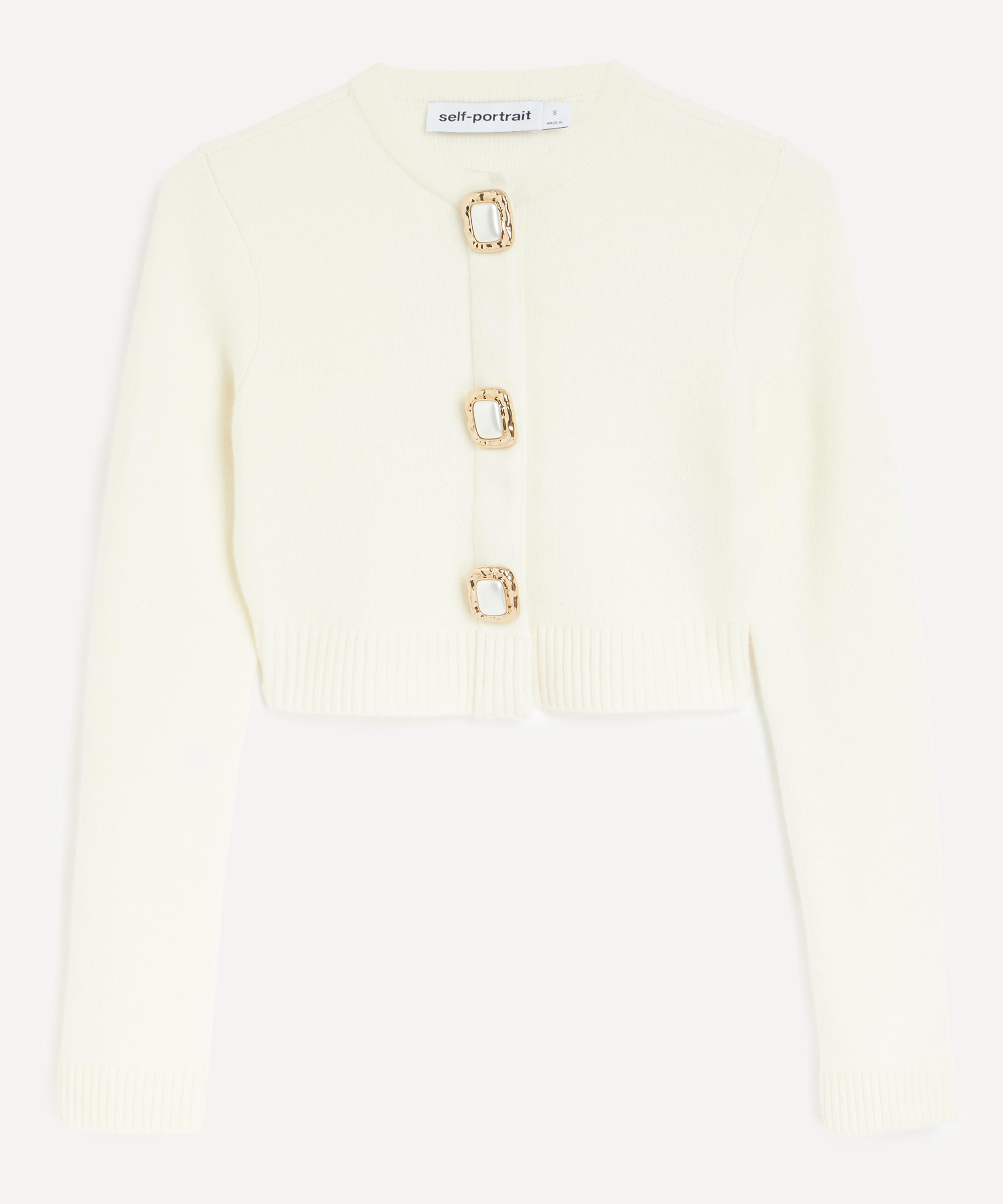Self-portrait Women's Cream Wool Cardigan In Neutral