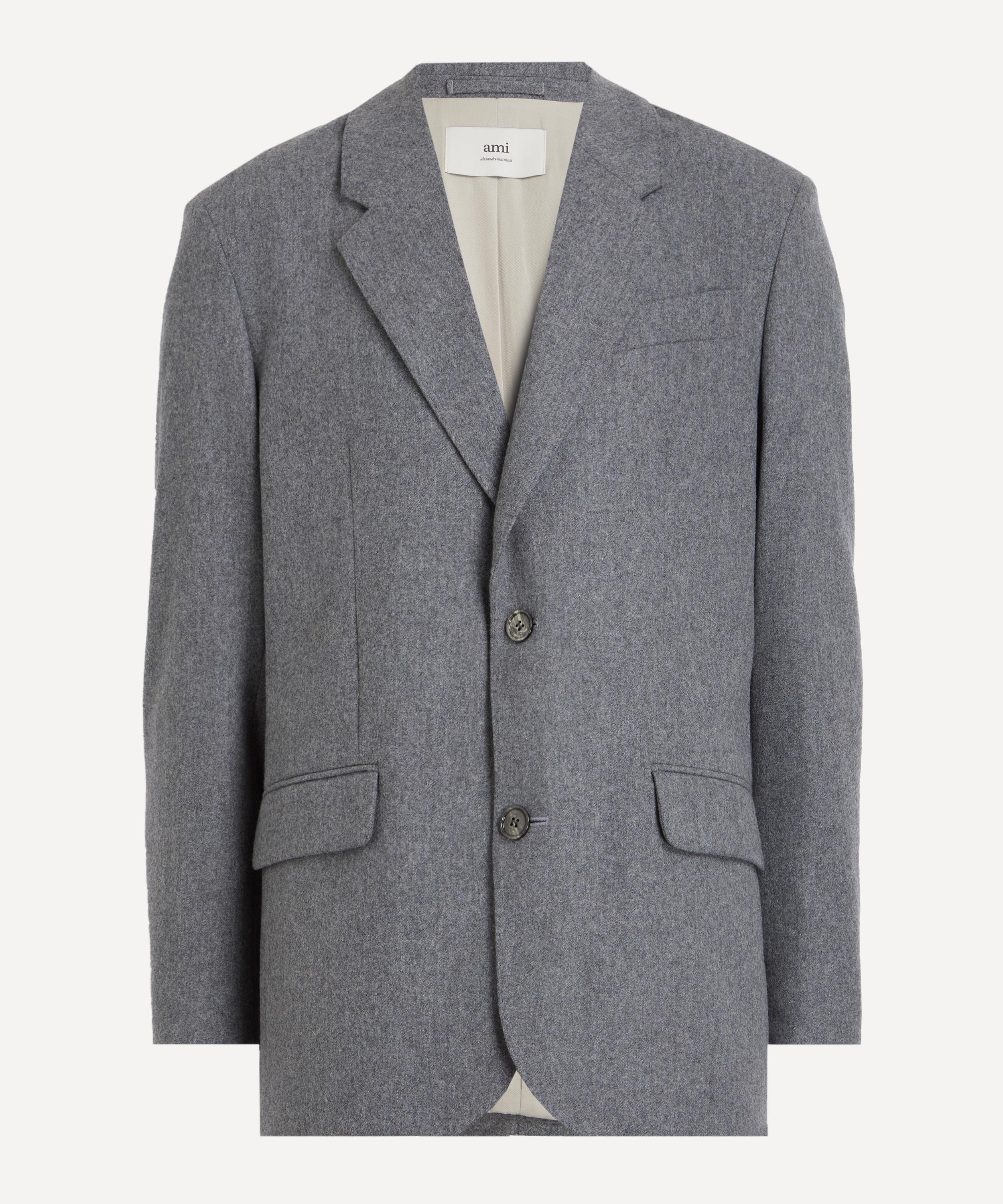 Ami Alexandre Mattiussi Ami Mens Grey Wool Loose Blazer In Gray