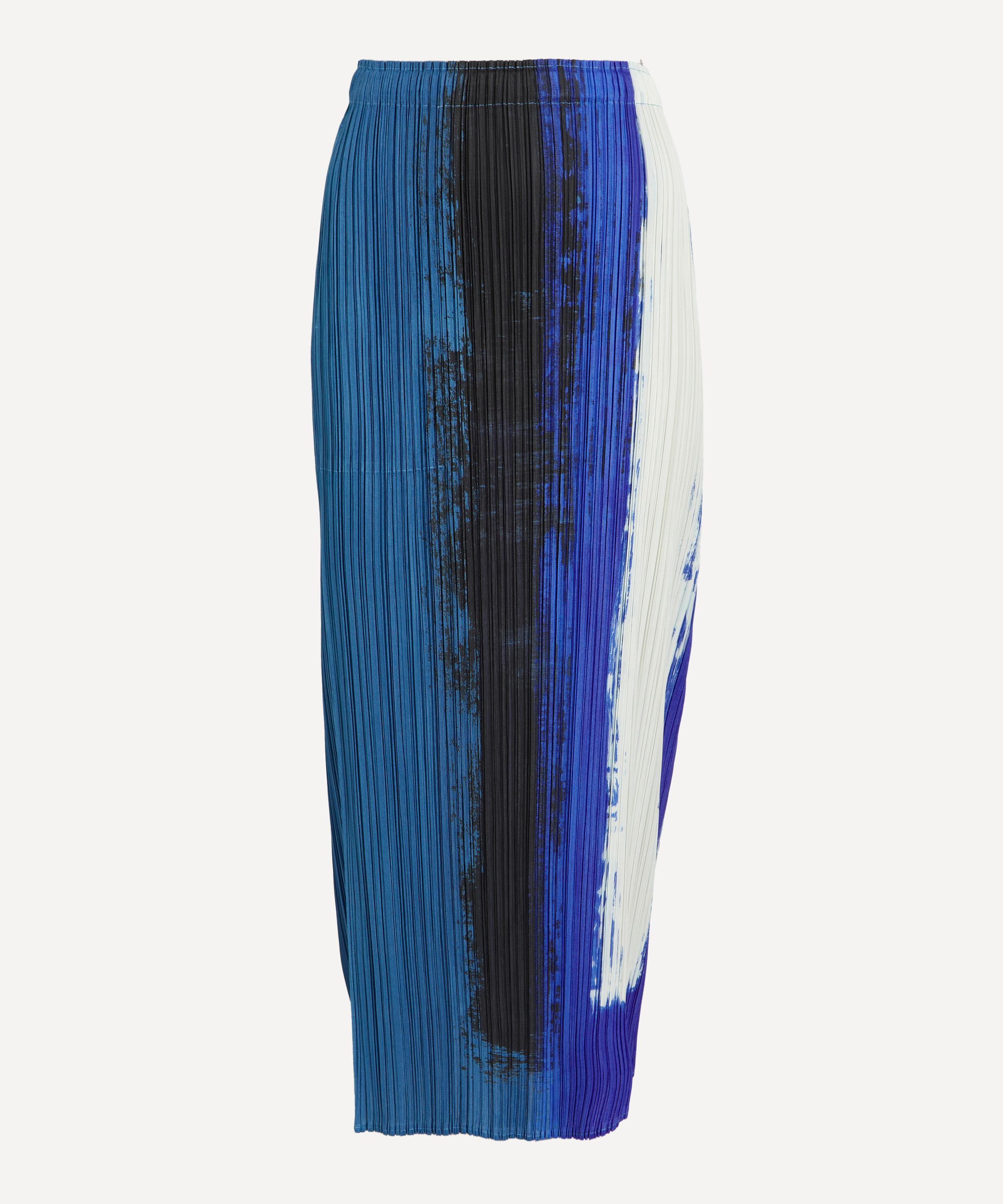 Issey Miyake Pleats Please  Women's Jump Blue Pleated Midi Skirt In Blue