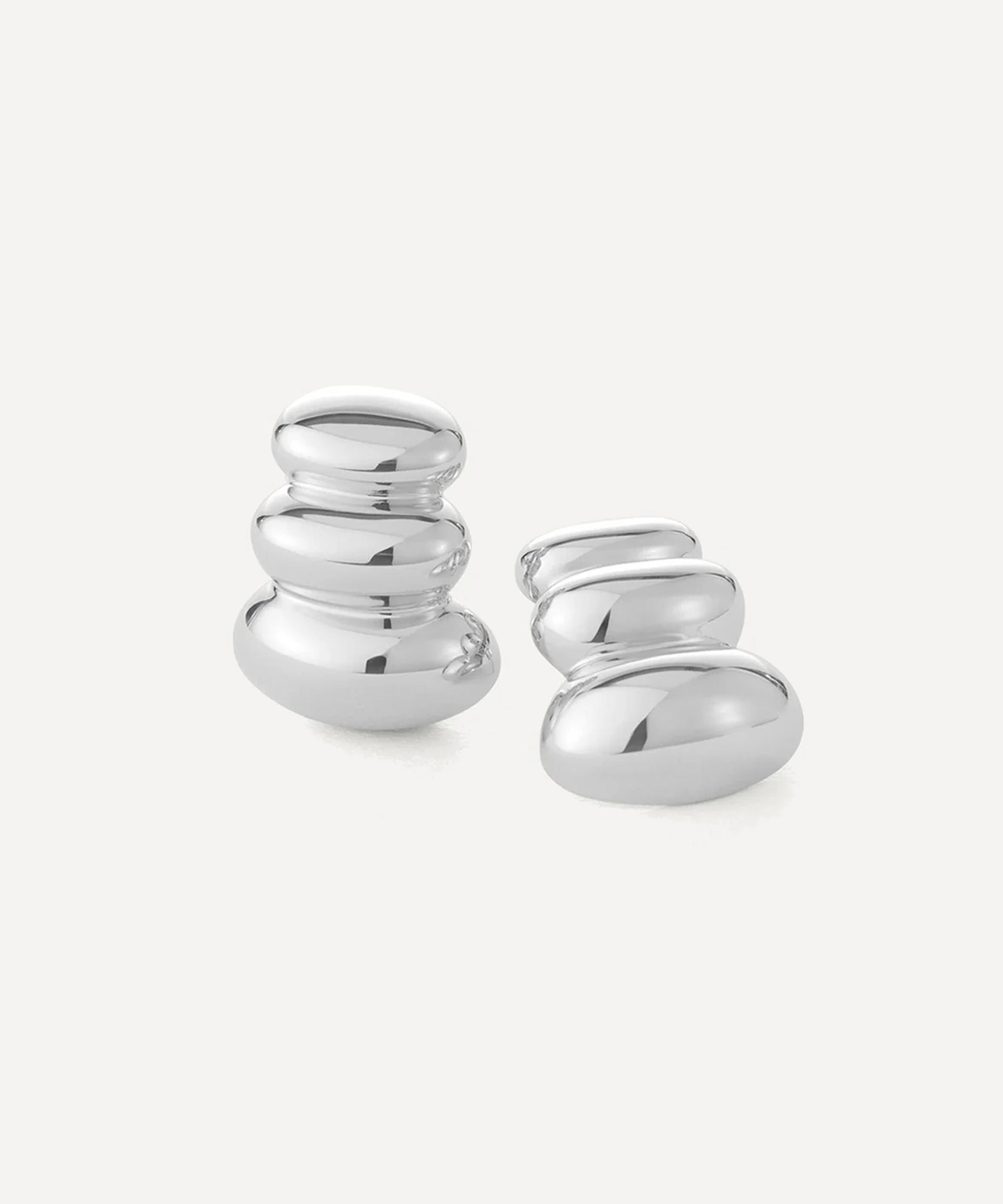 Jenny Bird Silver-plated Non-stop Stud Earrings In Silver