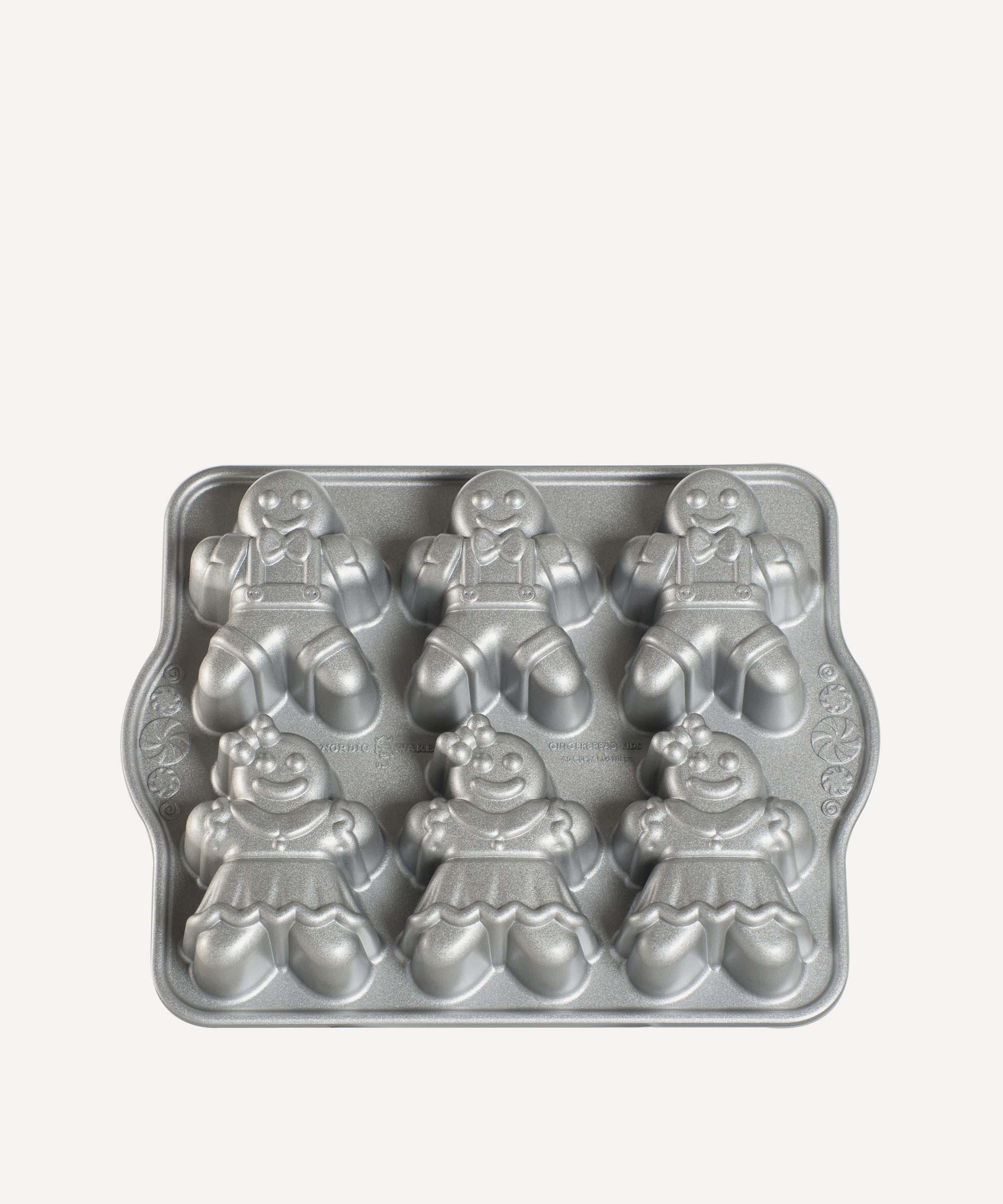 Nordic Ware Gingerbread Kids Cakelet Pan In Gray