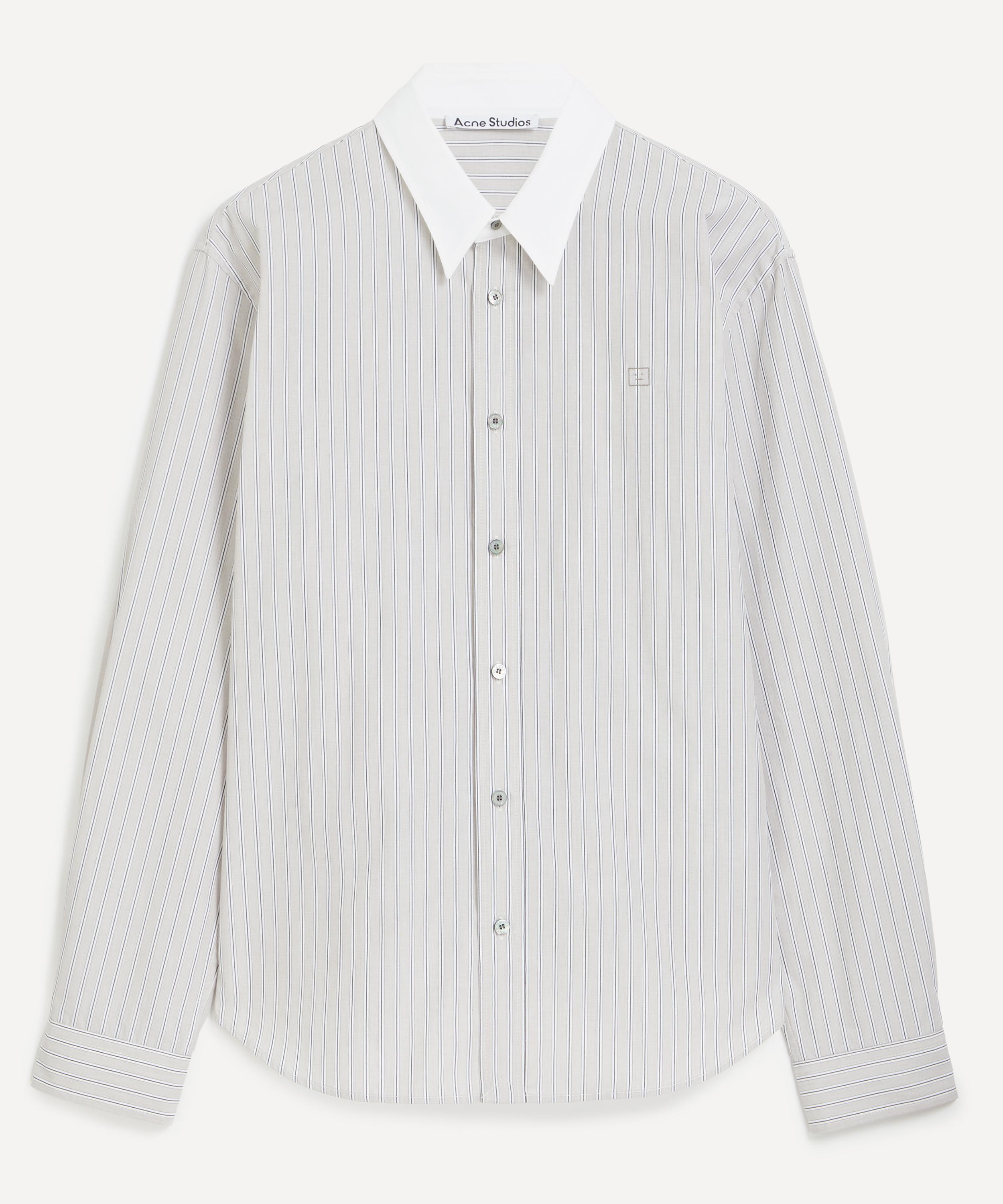 Acne Studios Mens Contrast Collar Button-up Shirt In Gray