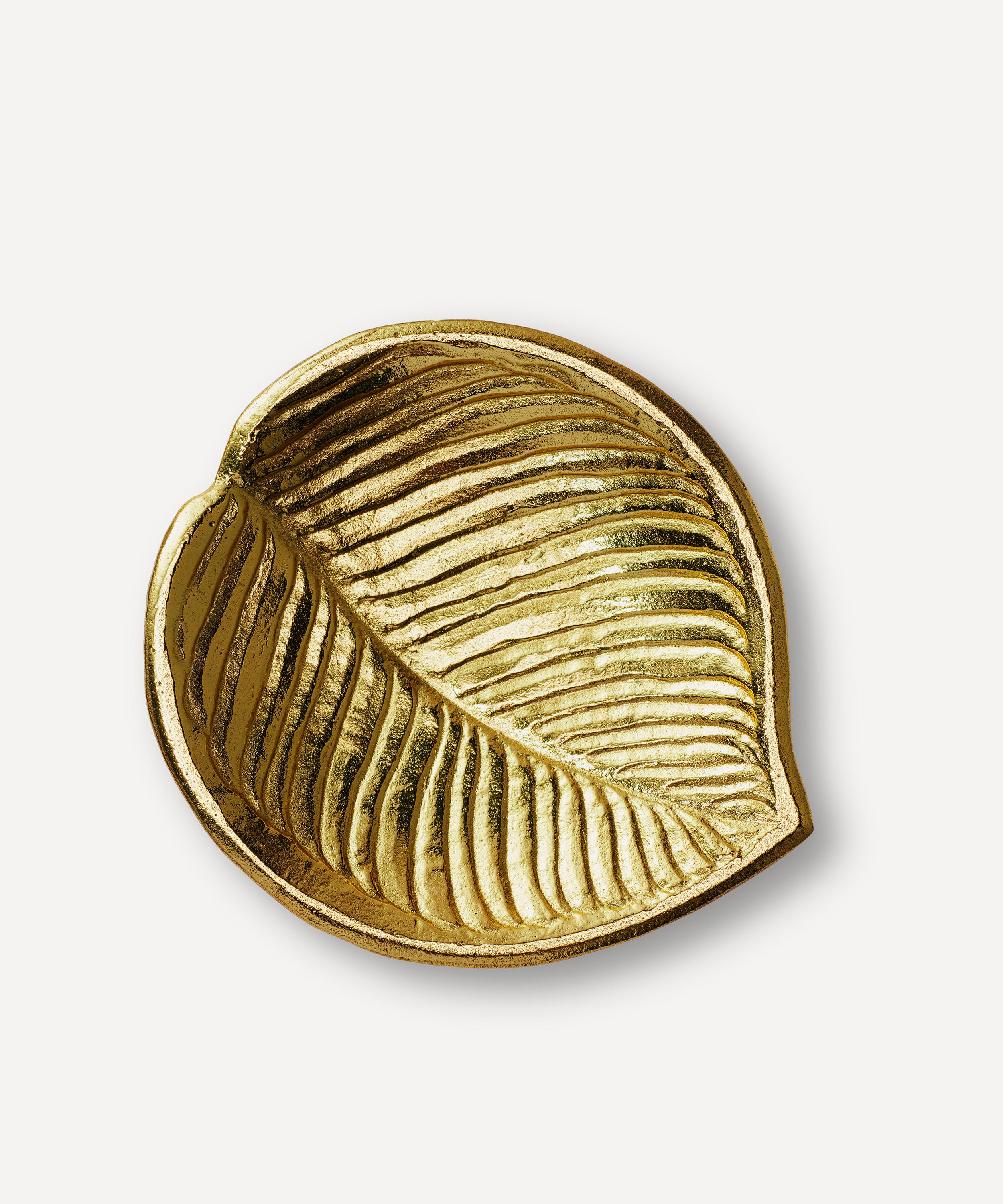 Aerin Emilia Brass Leaf Dish In Gold