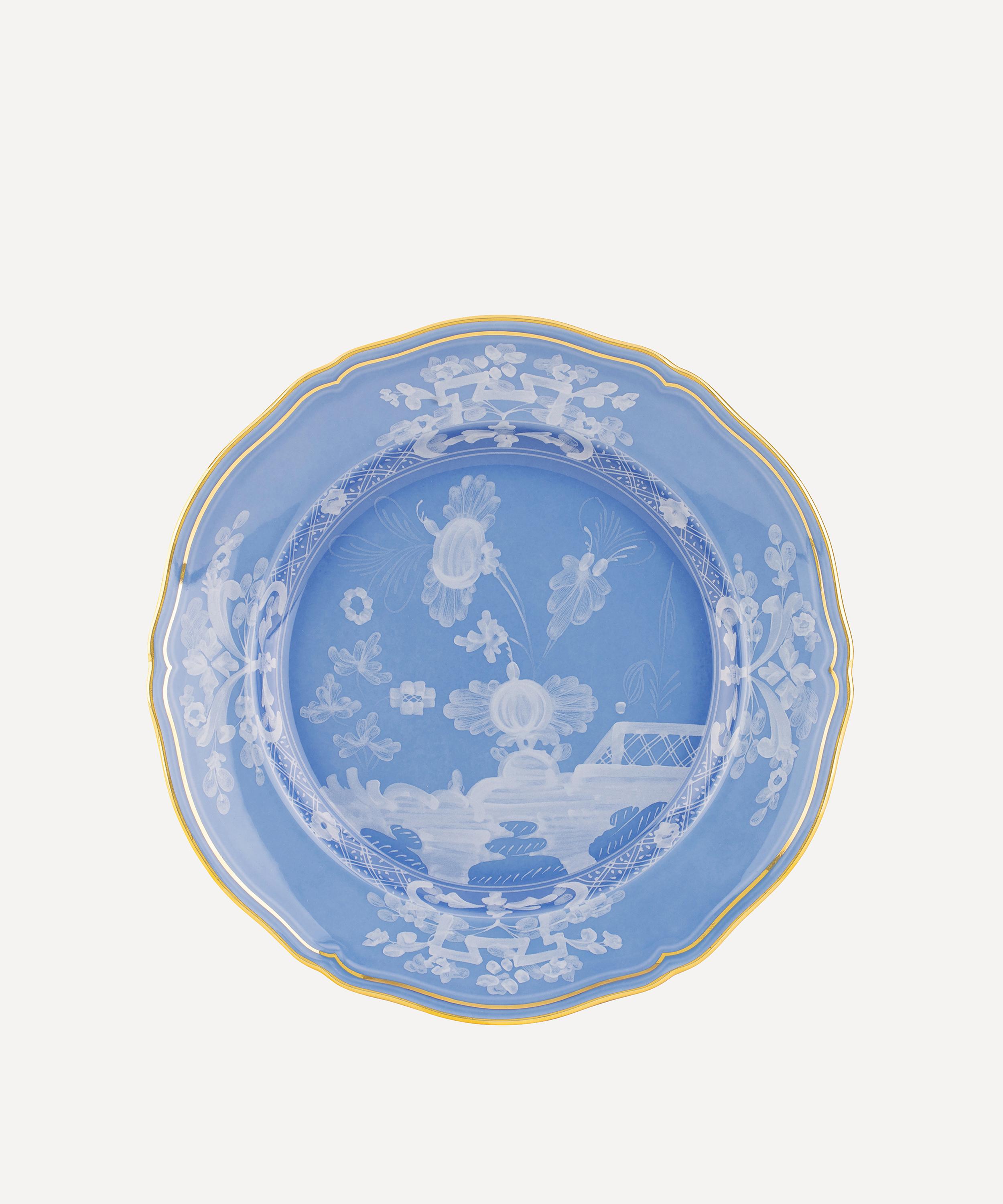 Ginori 1735 Oriente Italiano Periwinkle Flat Dessert Plate In Blue