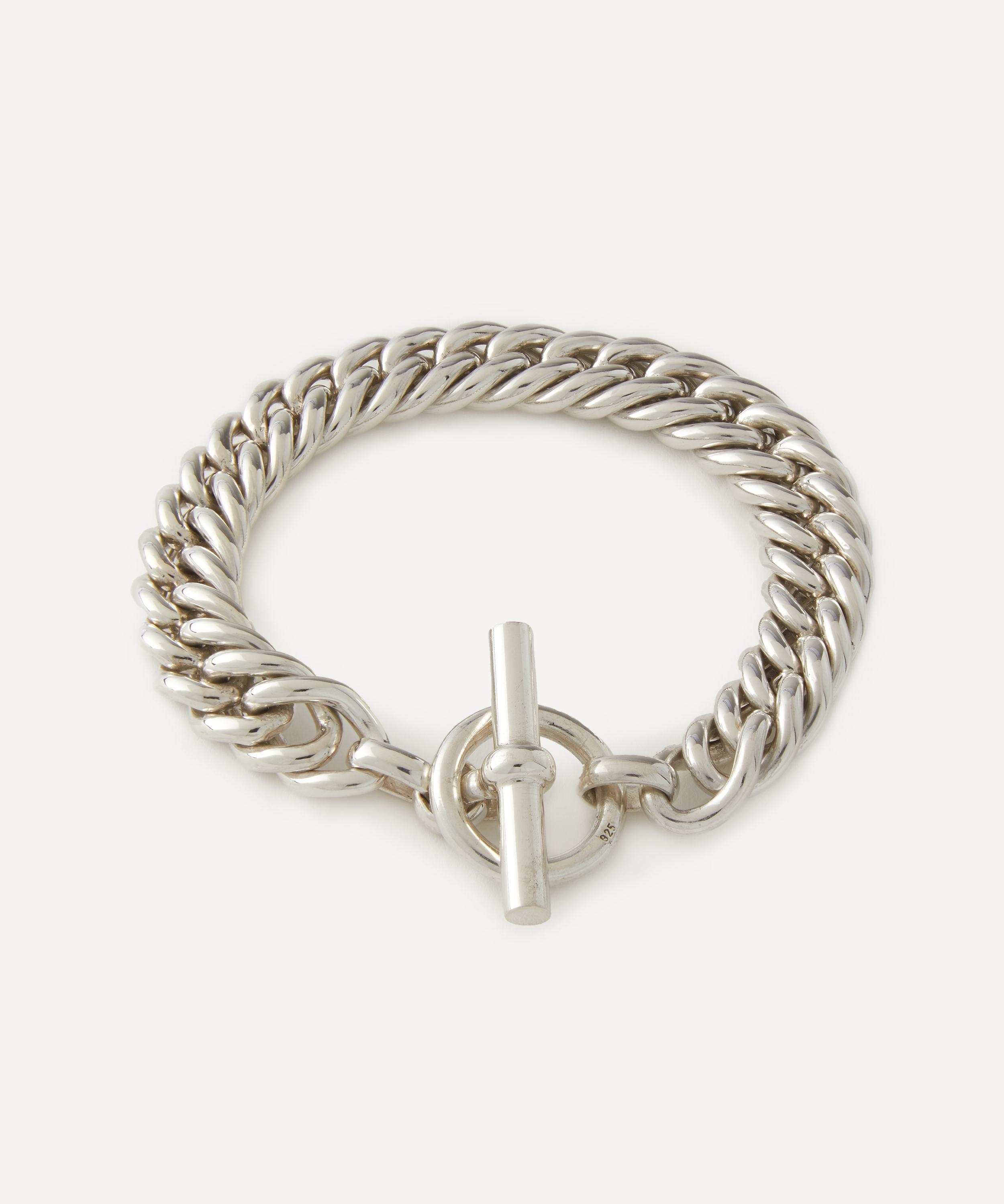 Tilly Sveaas Mens Sterling Silver Large Curb Link Chain Bracelet