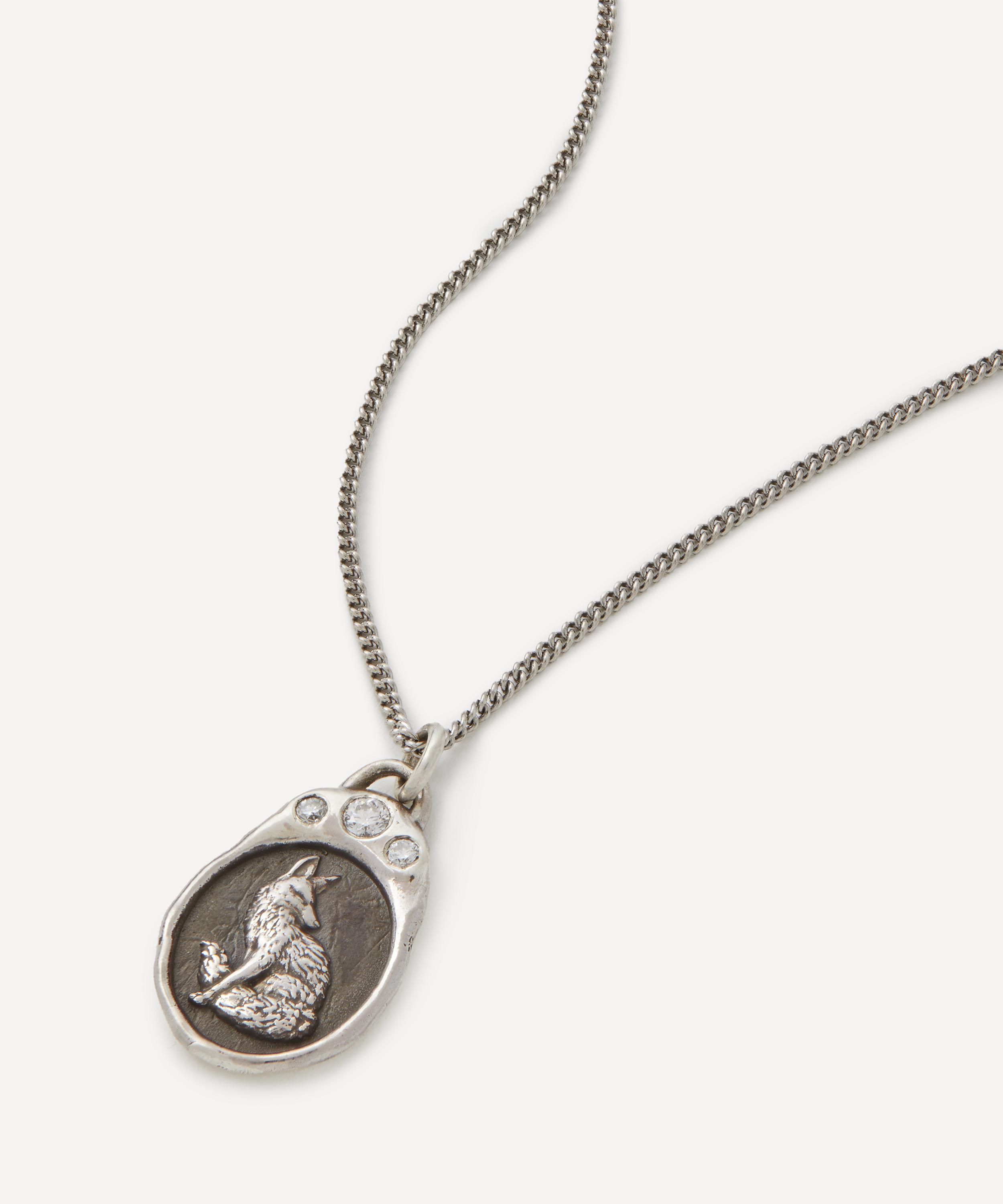 Pyrrha Sterling Silver Trust In Yourself Diamond Crown Necklace In Metallic