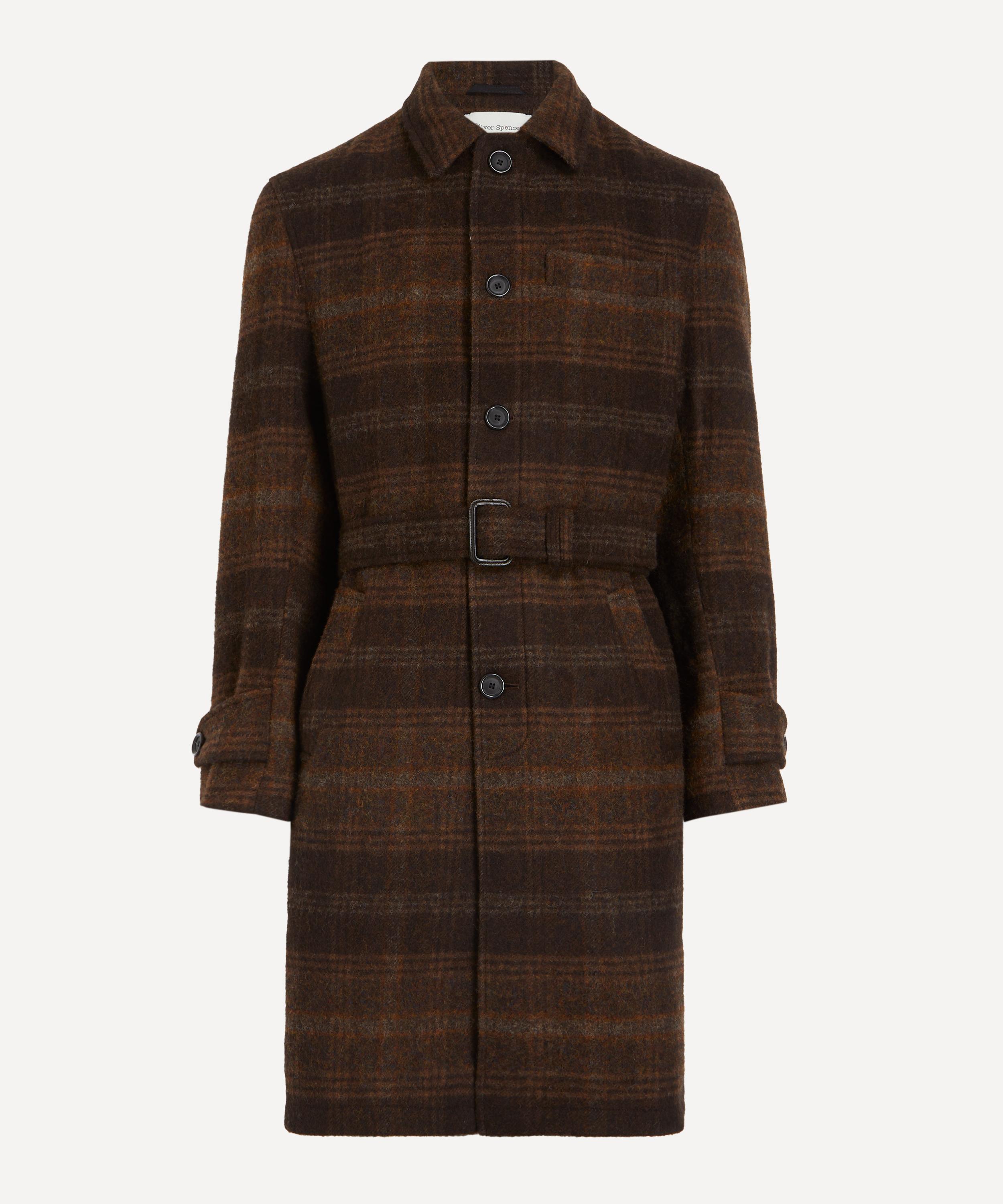 Oliver Spencer Mens Grandpa Staunton Brown Wool Coat In Brown