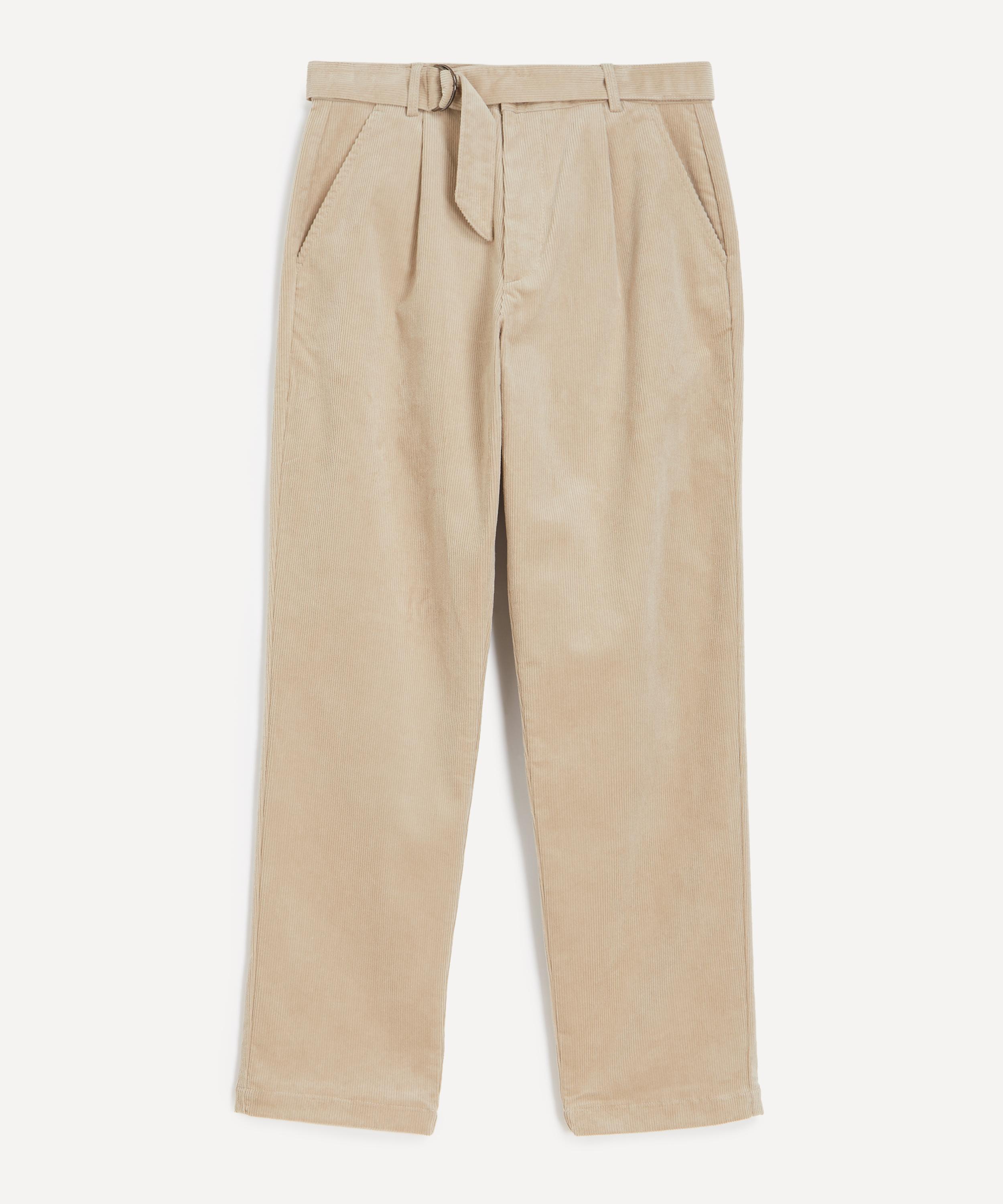Oliver Spencer Mens Belted Sibley Cord Beige Trousers In Neutral