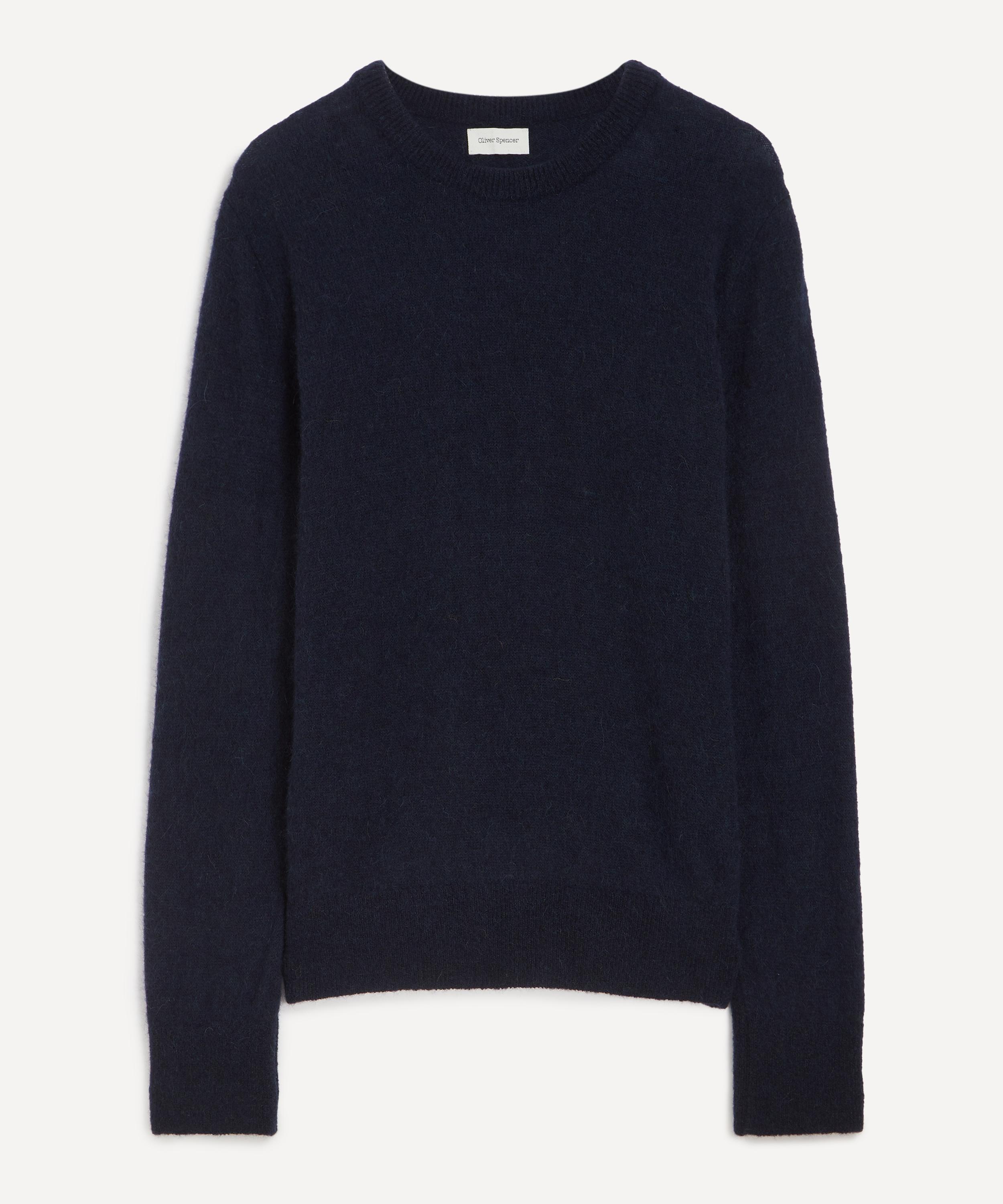 Oliver Spencer Mens Blenheim Navy Jumper In Blue
