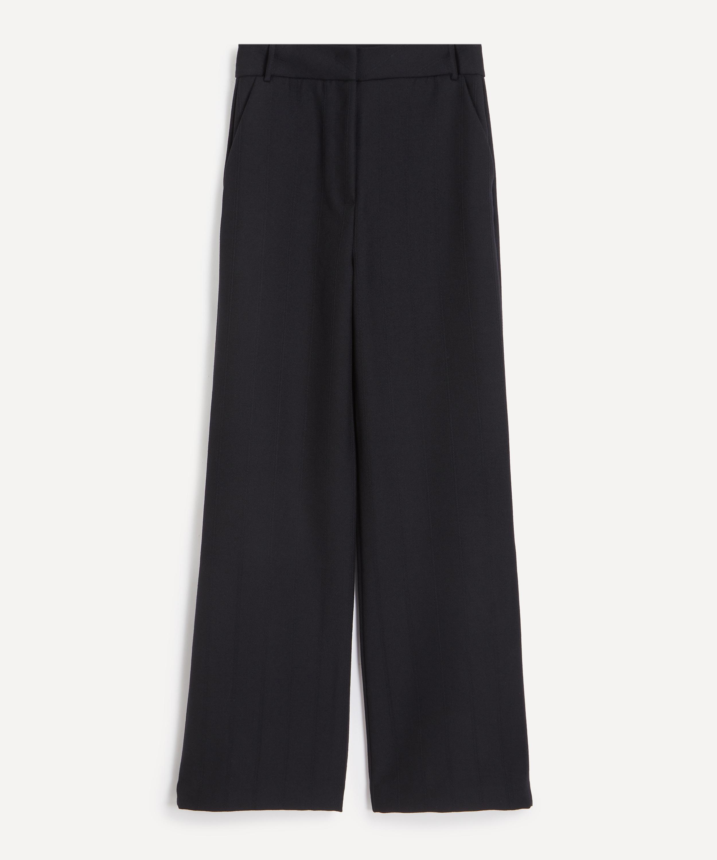 D'estree Destree Women's Beatrice Striped Wool Trousers In Black