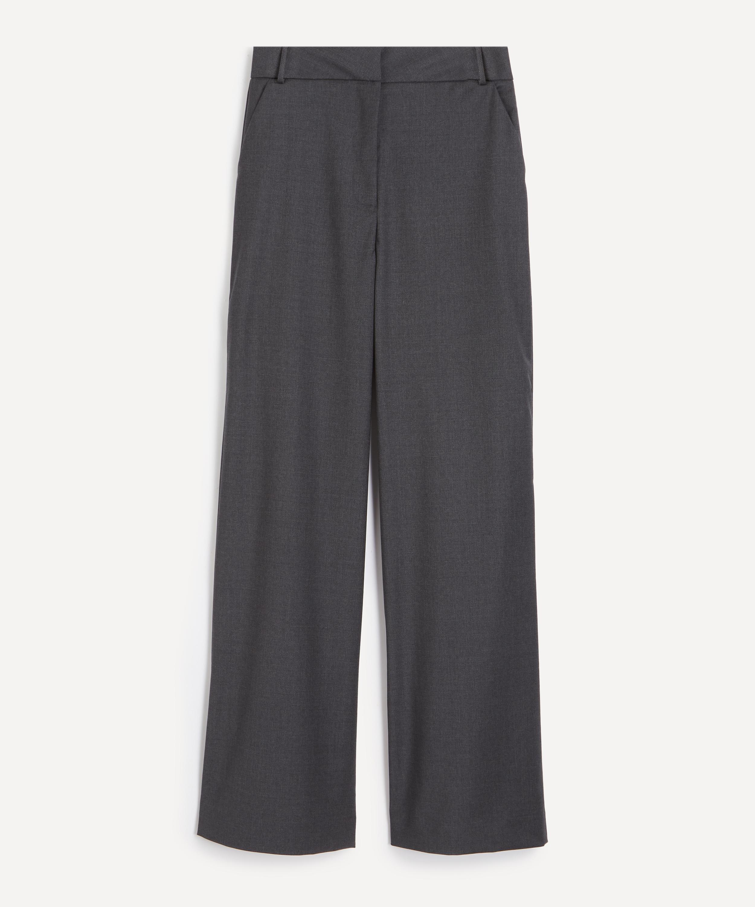 D'estree Destree Women's Grey Wool Wide-leg Trousers In Gray