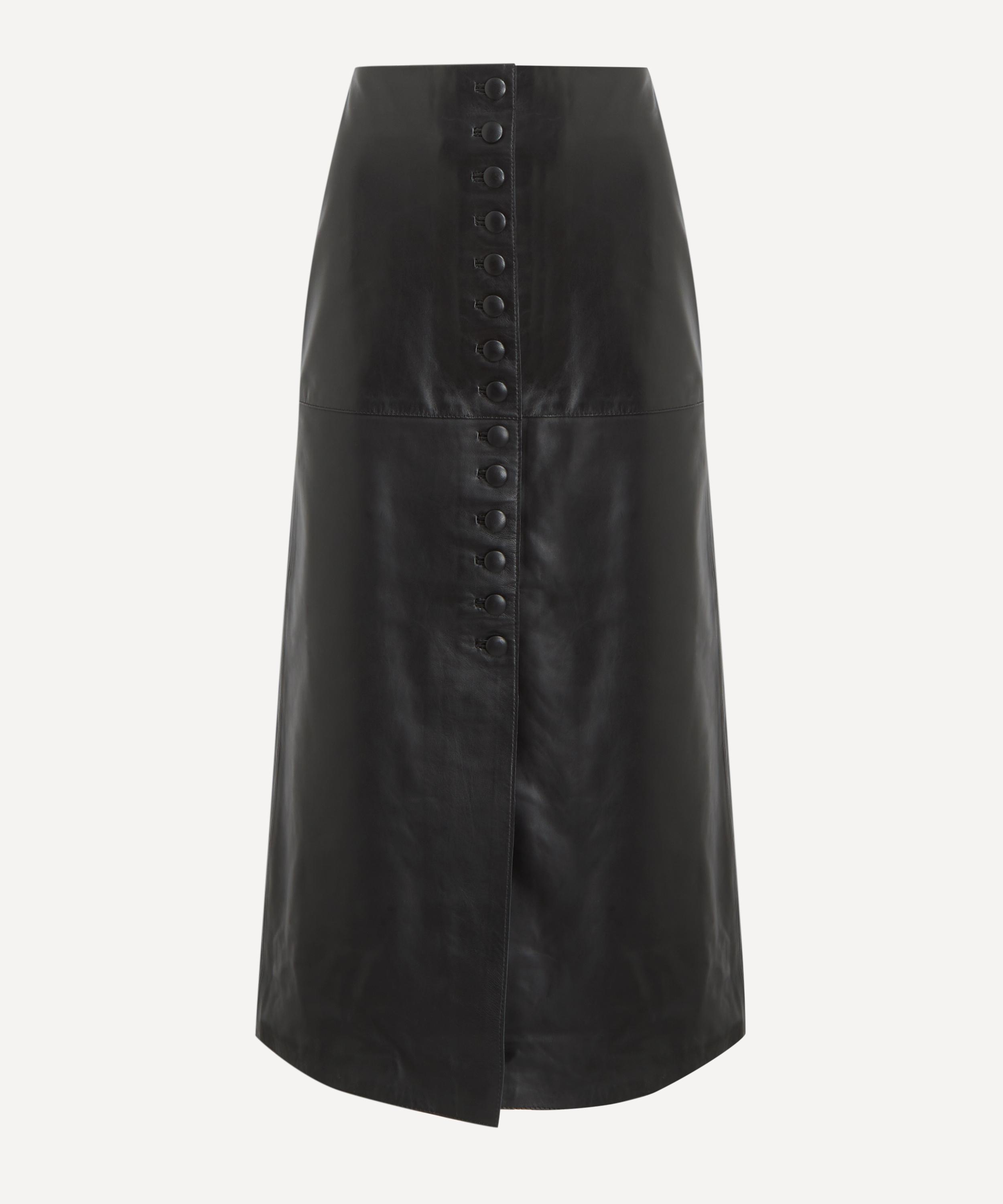 Liberowe Women's Maha Leather Midi Skirt In Black