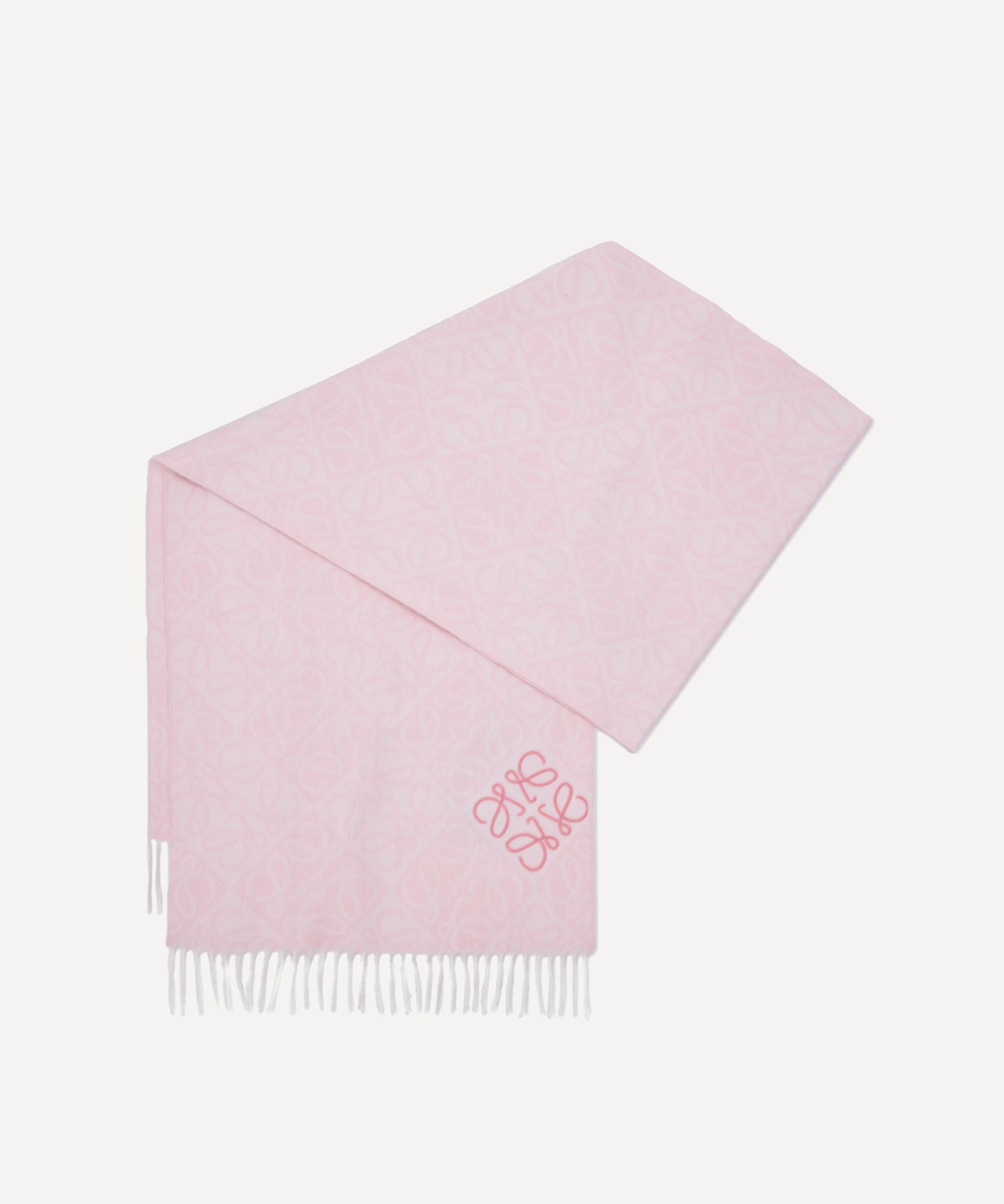 Loewe Womens Soft Pink Anagram-pattern Wool And Cashmere-blend Scarf In Pink