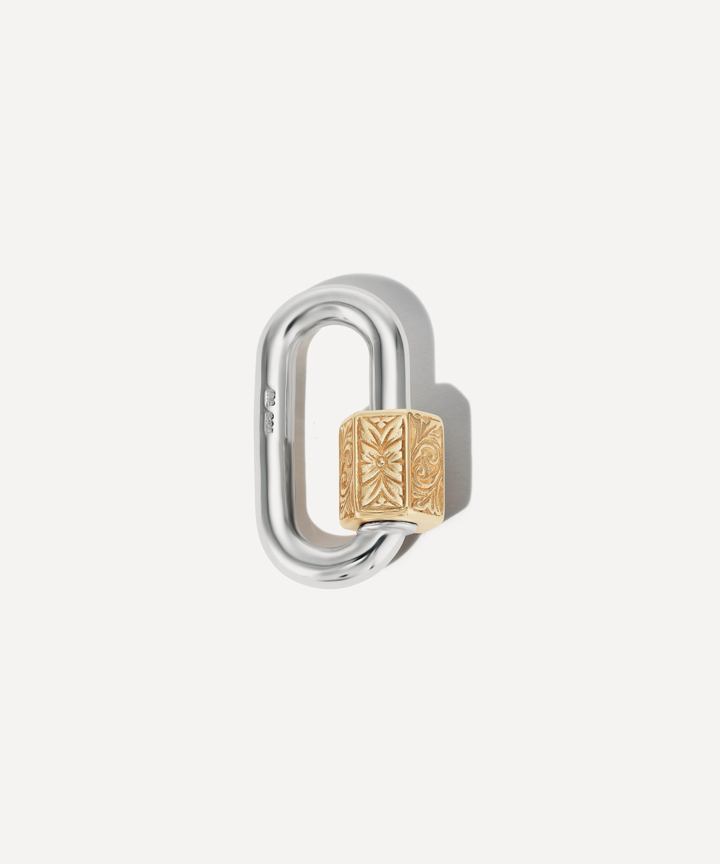 Marla Aaron Mixed Metal Embossed Chubby Medium Lock In Gold