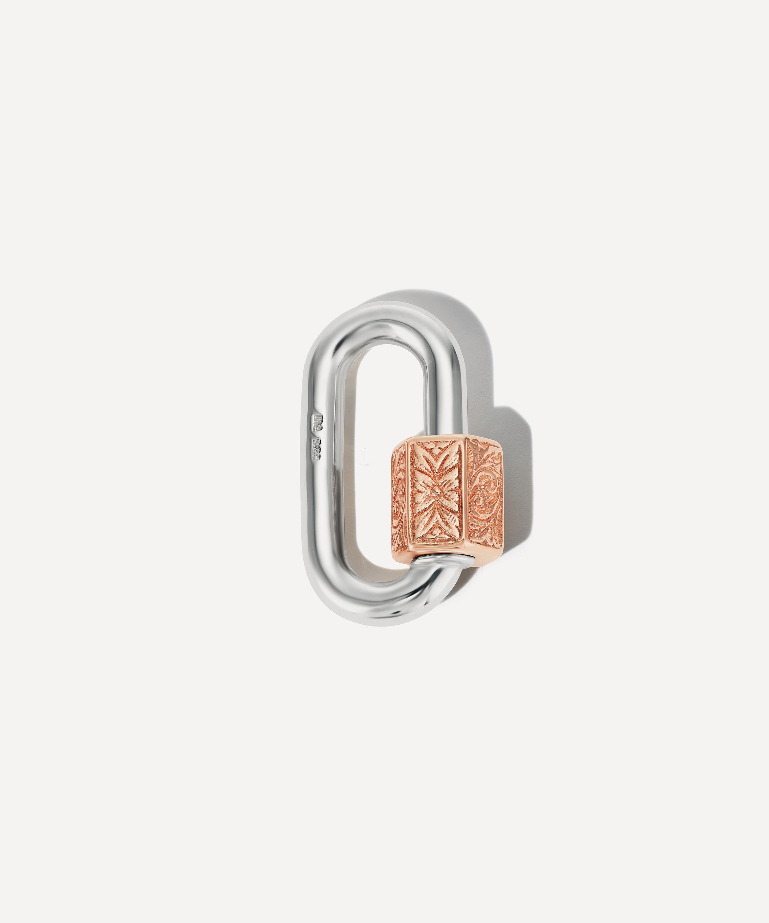 Marla Aaron Mixed Metal Embossed Chubby Medium Lock In Rose Gold