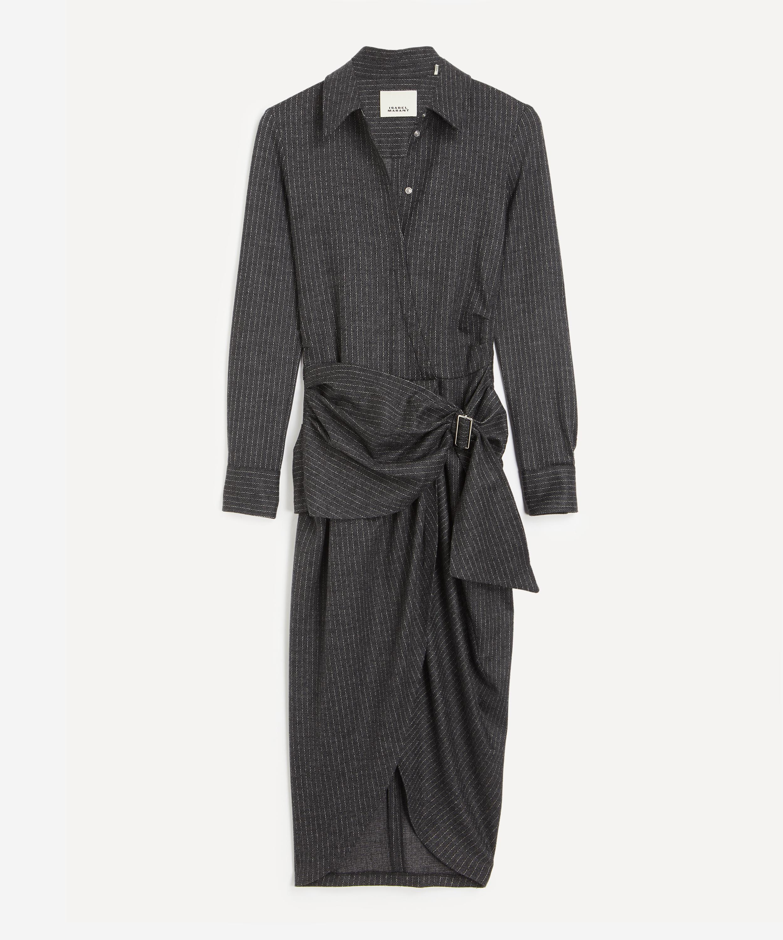 Isabel Marant Women's Rosalie Draped Pinstripe Midi Dress In Multi