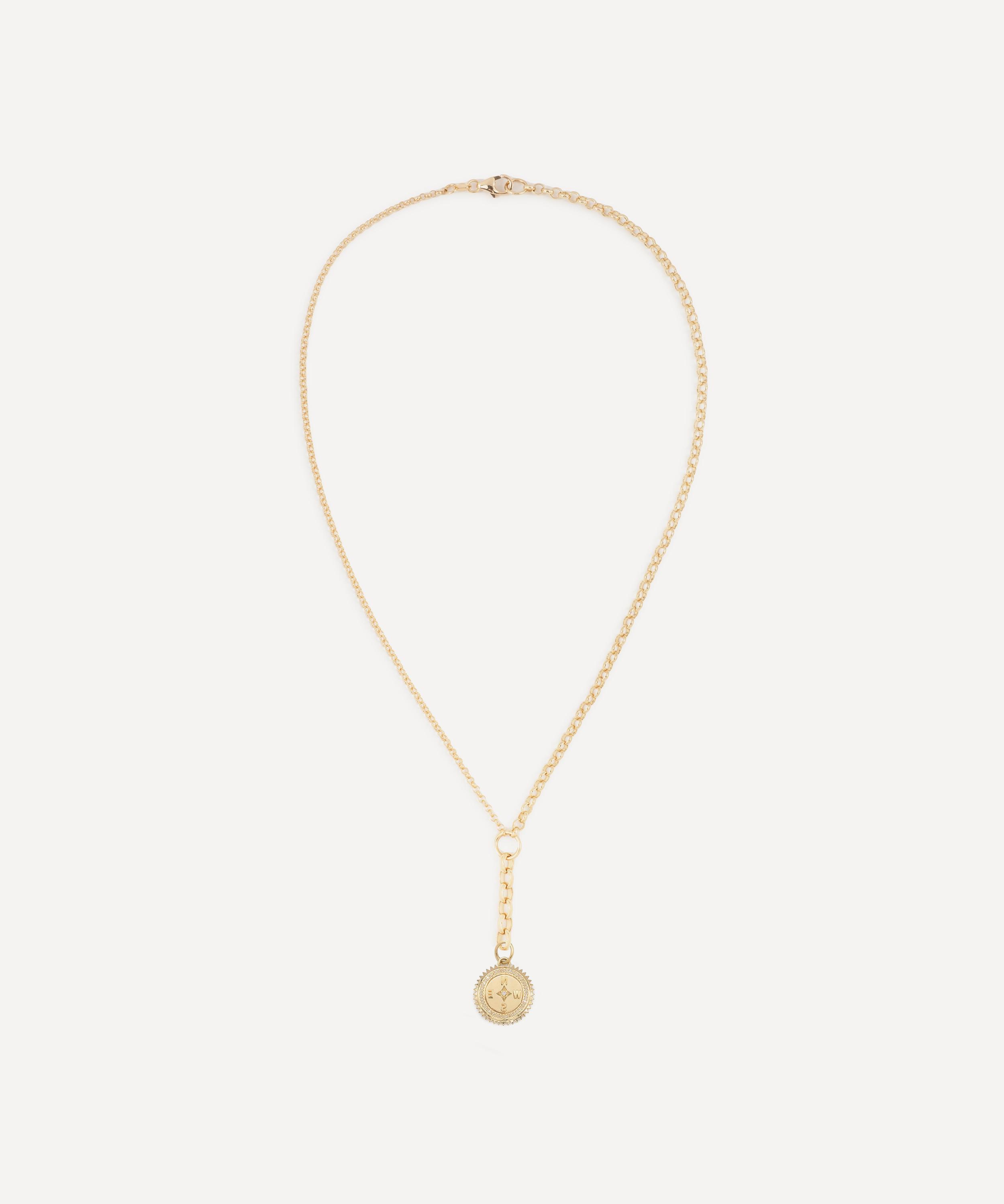 Foundrae 18ct Gold Internal Compass Small Mixed Belcher Extension Chain Necklace In Gold