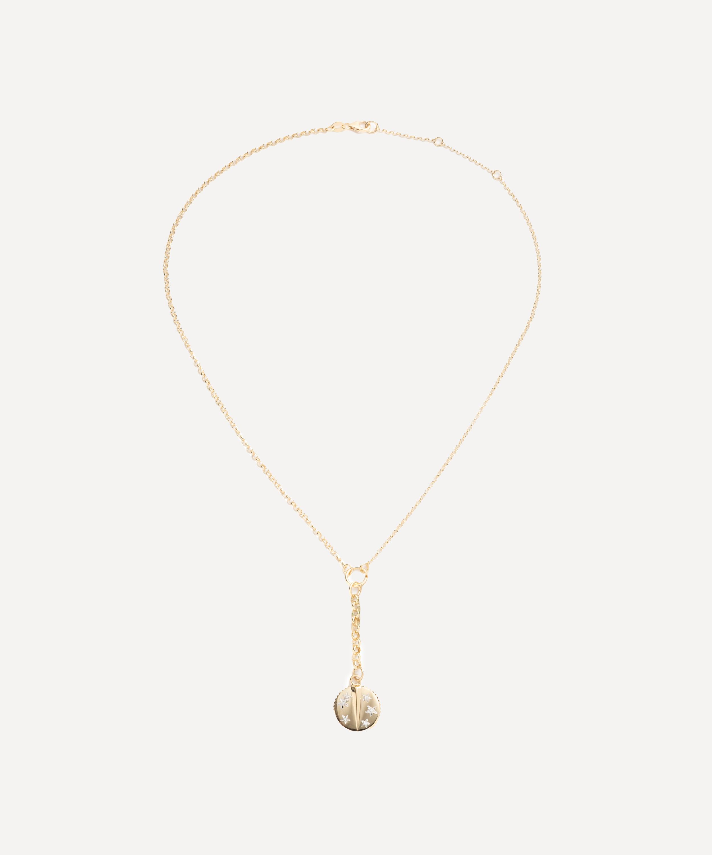 Foundrae 18ct Gold Resilience Small Mixed Belcher Extension Chain Pendant Necklace