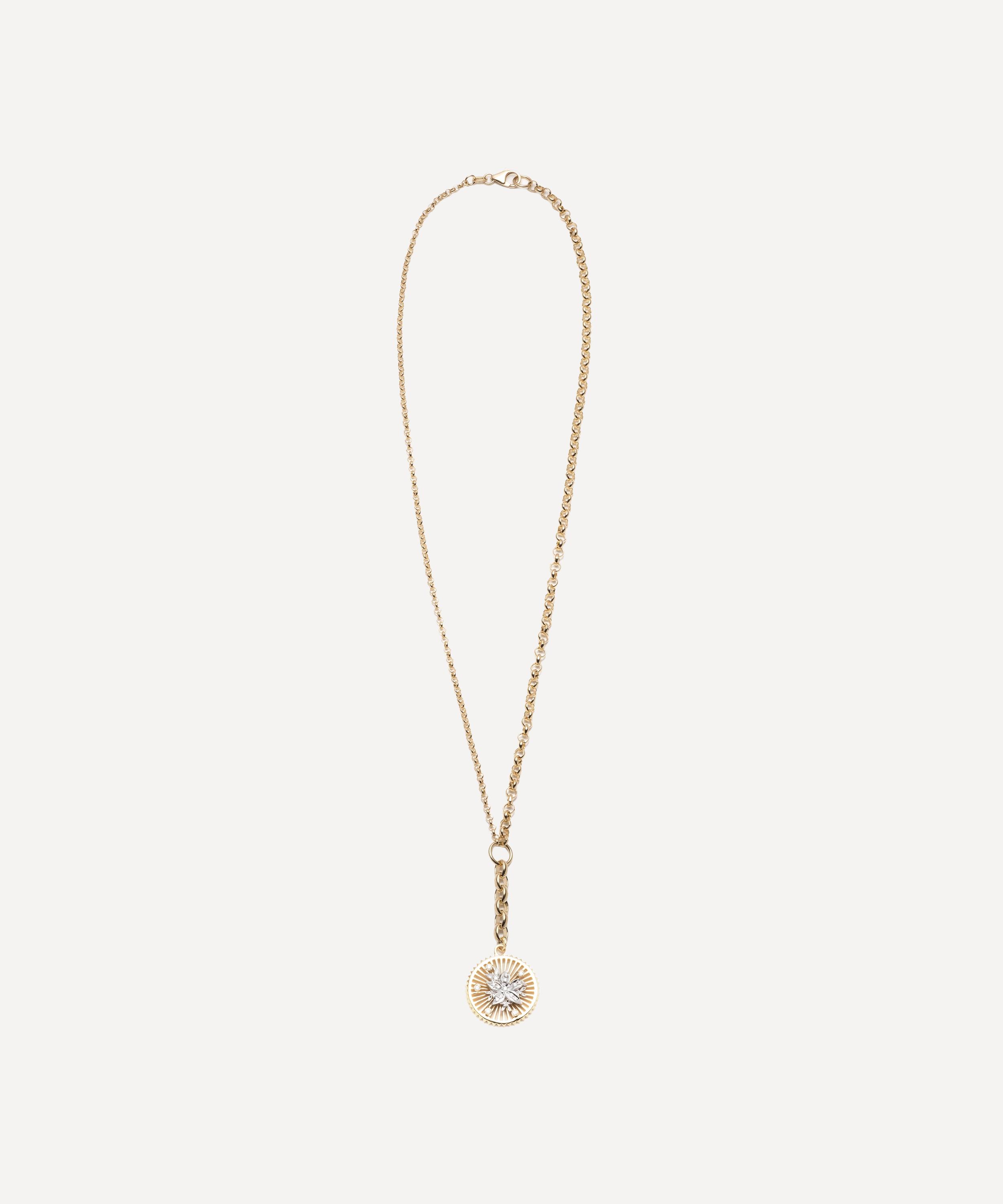Foundrae 18ct Gold Resilience Medium Mixed Belcher Extension Chain Pendant Necklace