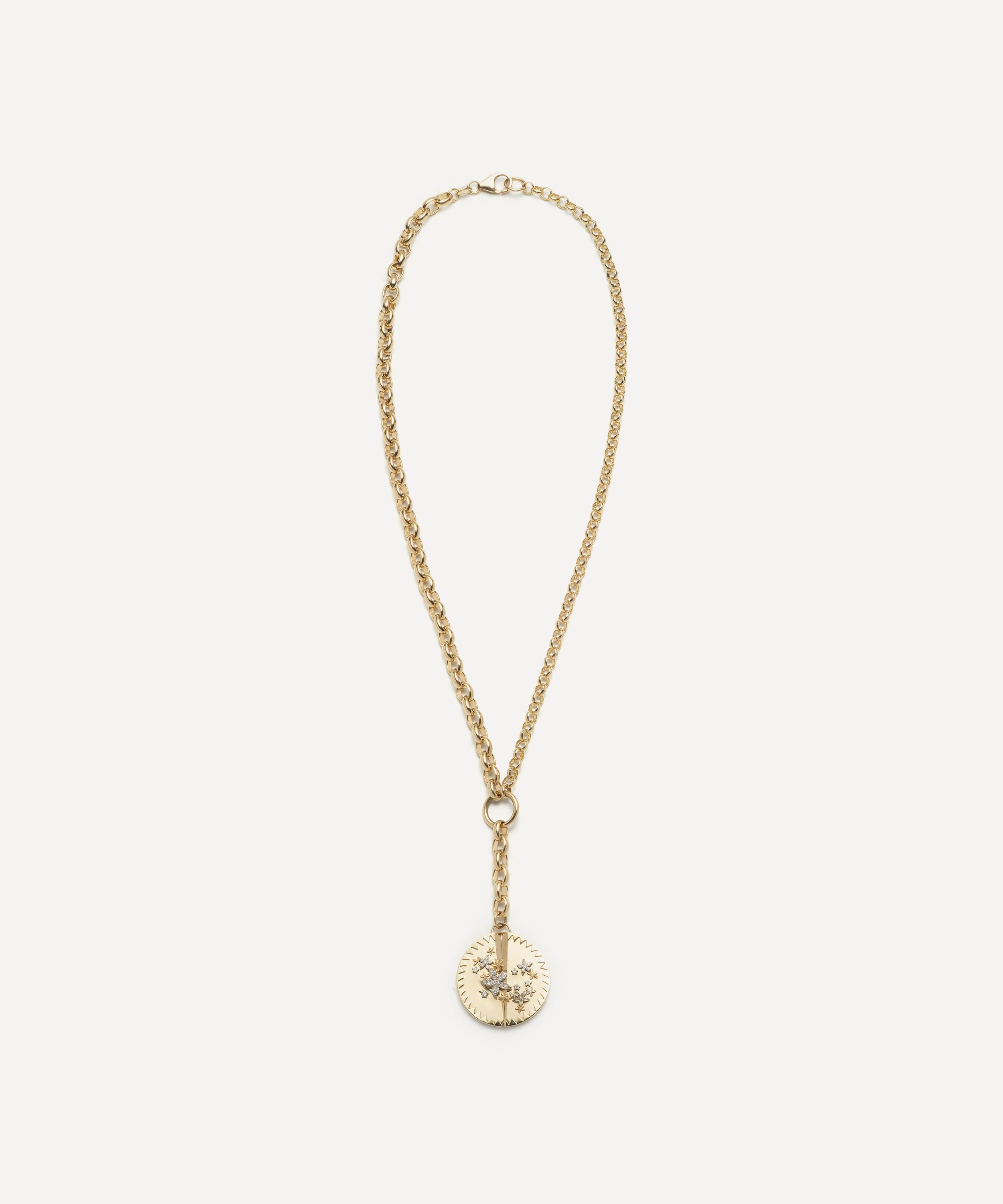 Foundrae 18ct Gold Blossoms-resilience Heavy Mixed Belcher Extension Chain Pendant Necklace