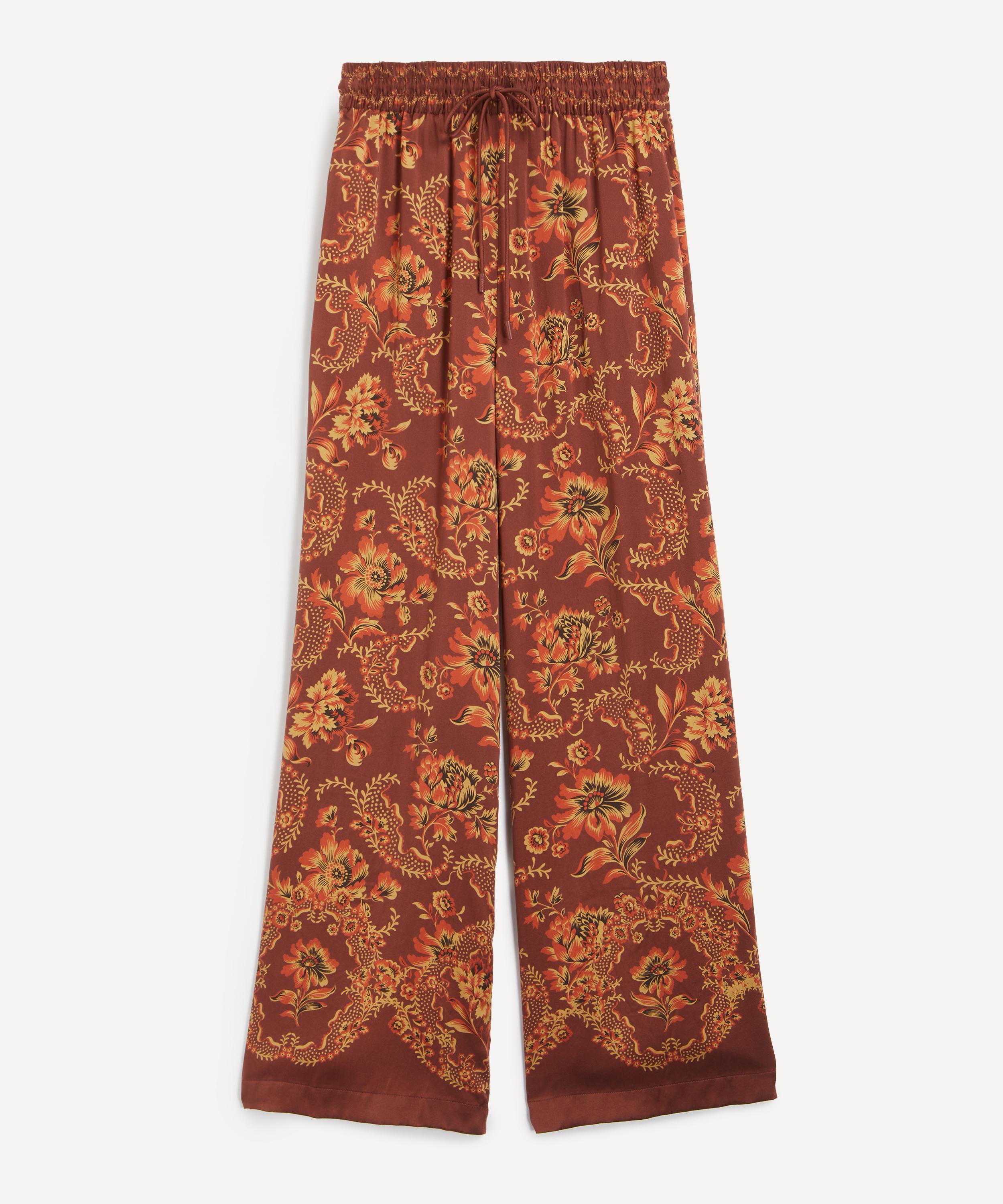 Alemais Floral-print Drawstring Trousers In Brown