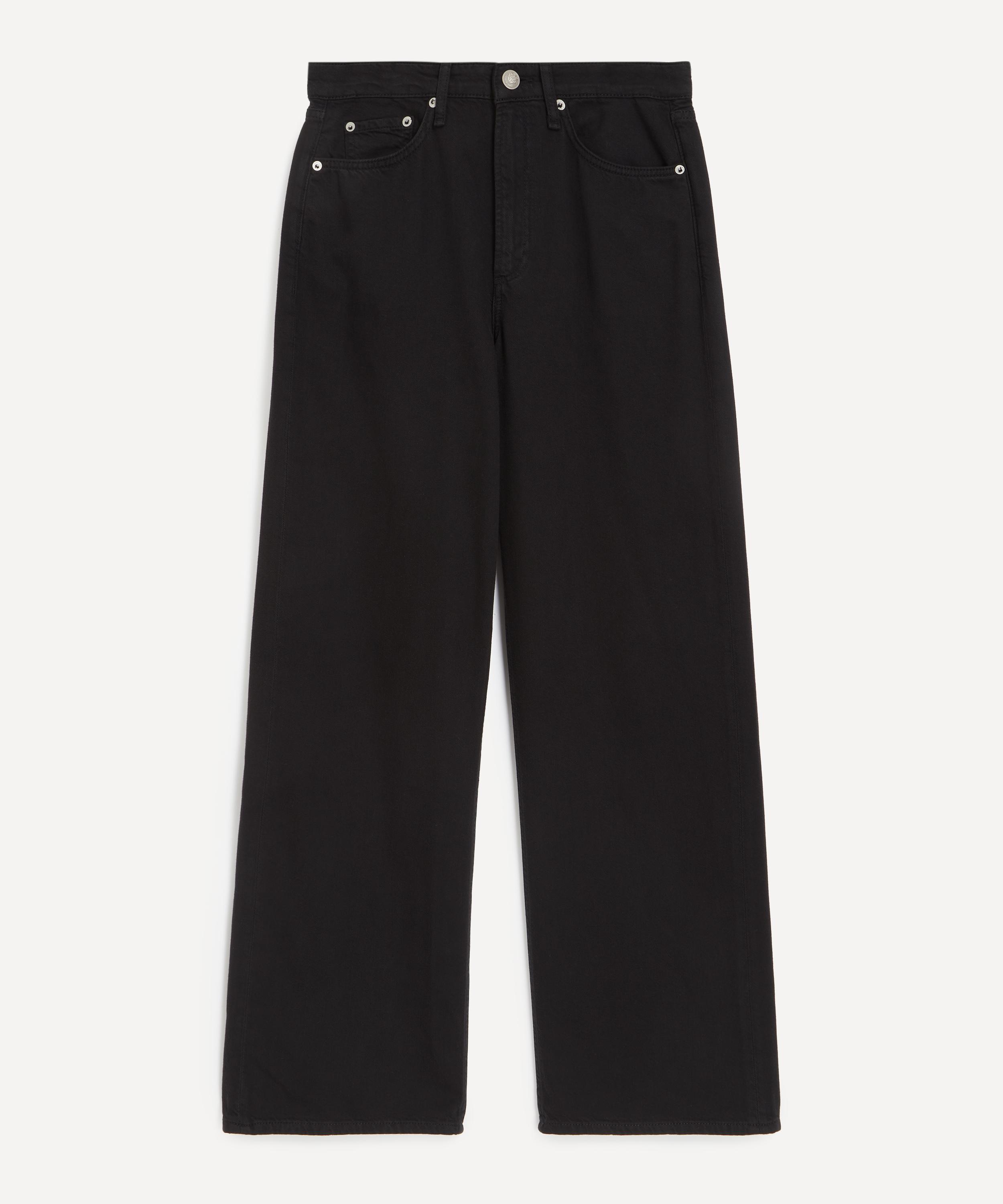 Rag & Bone Women's Featherweight Logan Wide-leg Jeans In Black In Black