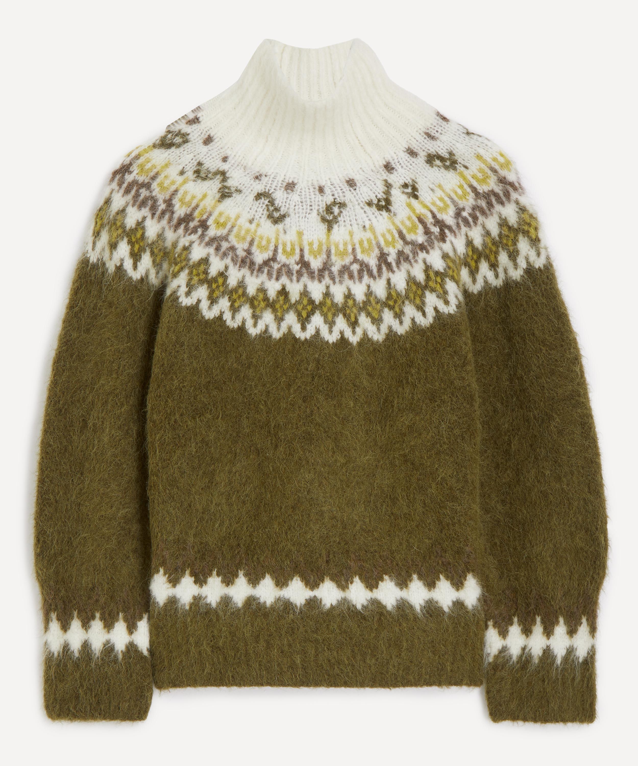 Rag & Bone Women's Beth Fair Isle Turtleneck Jumper In Green