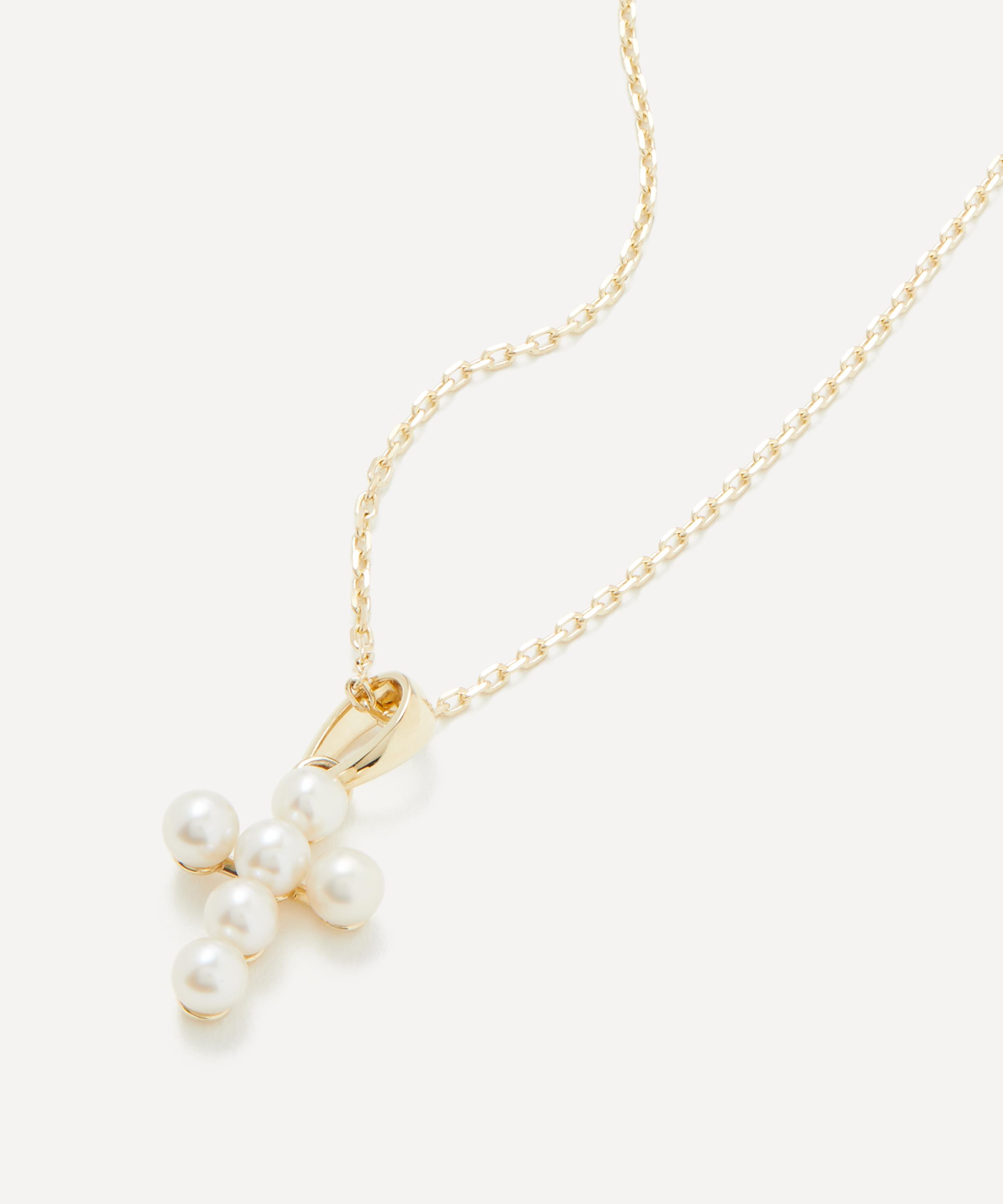 Mizuki 14ct Gold Sea Of Beauty Cross Pearl Pendant Necklace In Gold