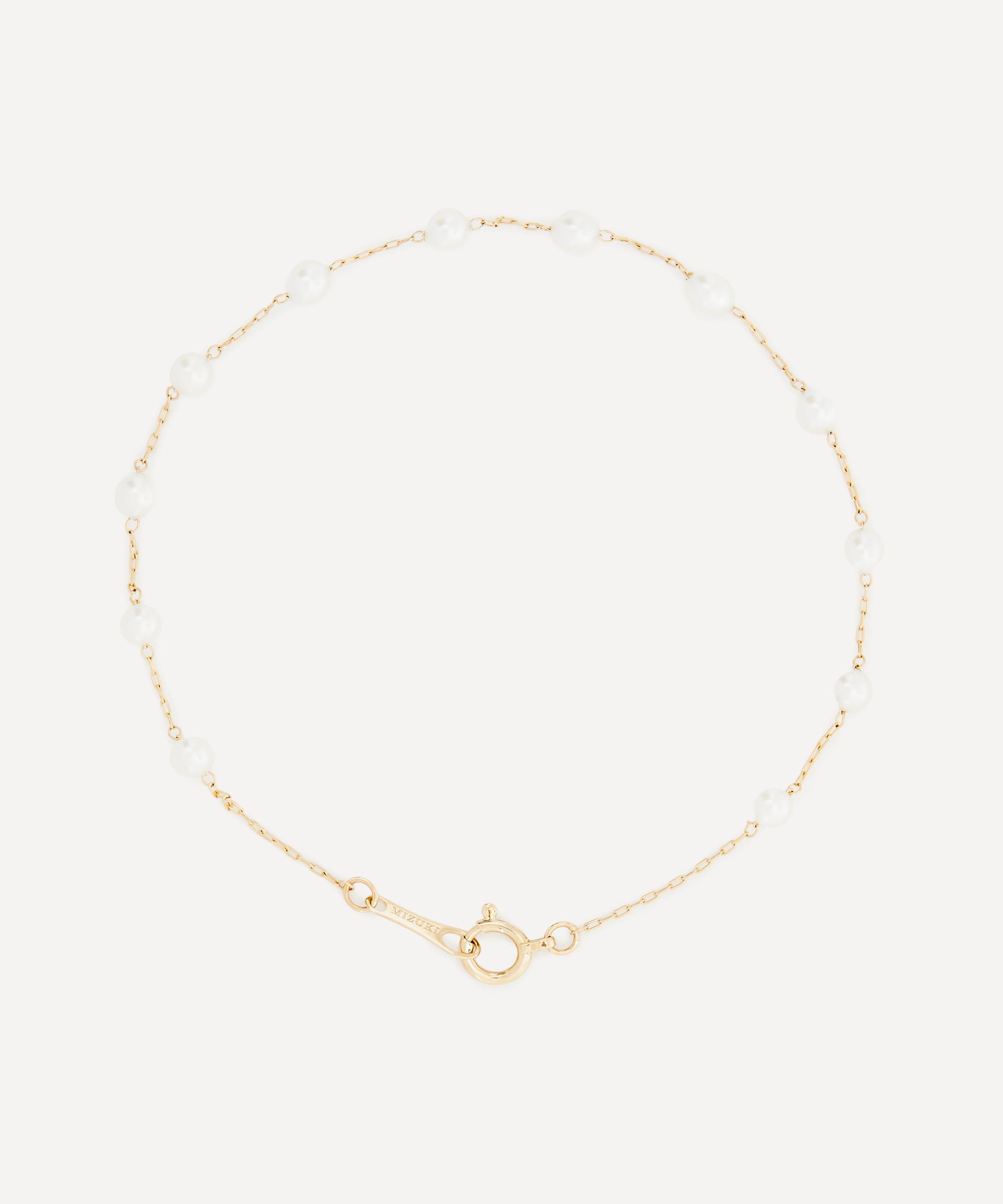 Mizuki 14ct Gold Sea Of Beauty Floating Pearl Chain Bracelet In Gold