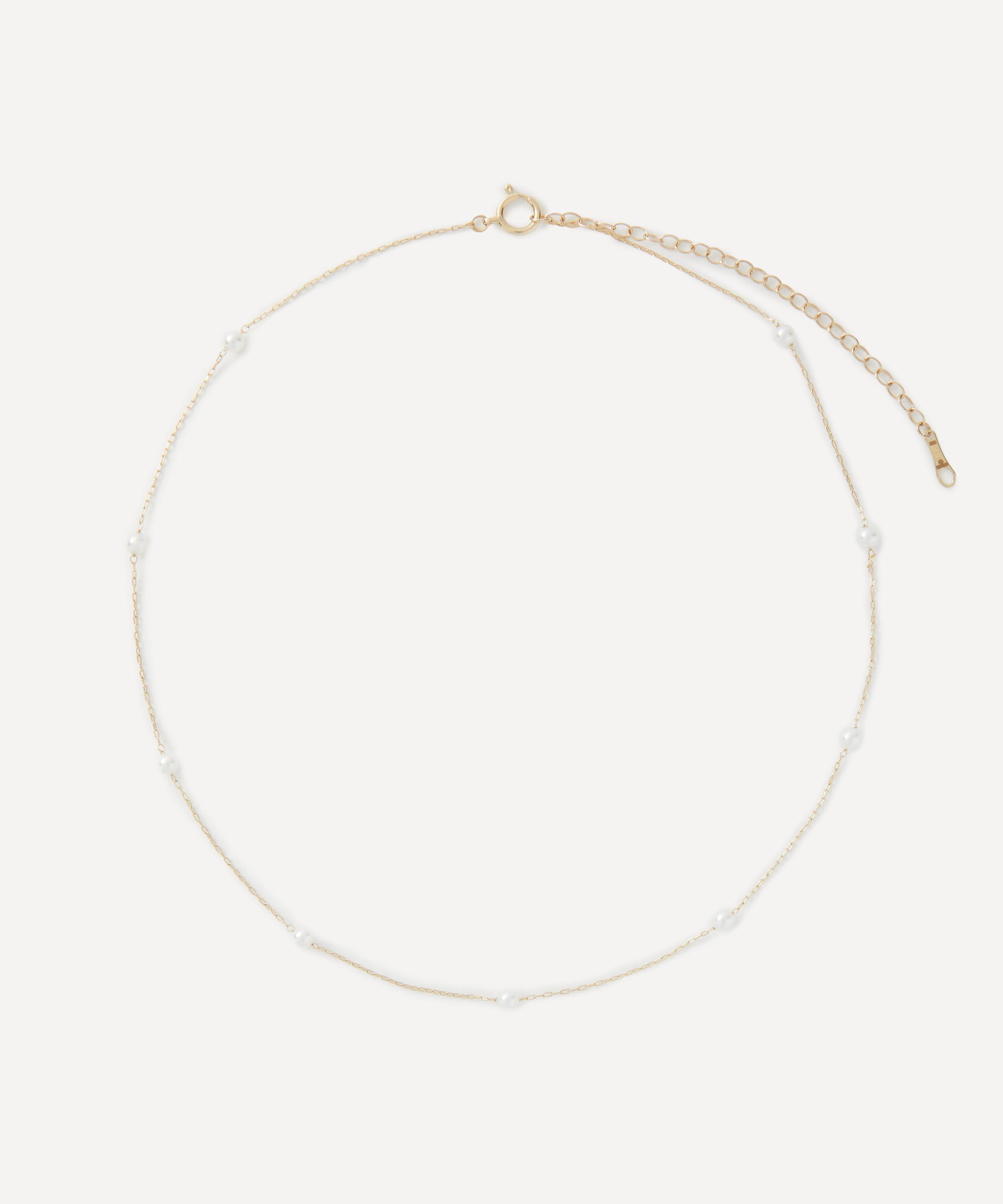 Mizuki 14ct Gold Sea Of Beauty Pearl Chain Choker Necklace In Gold