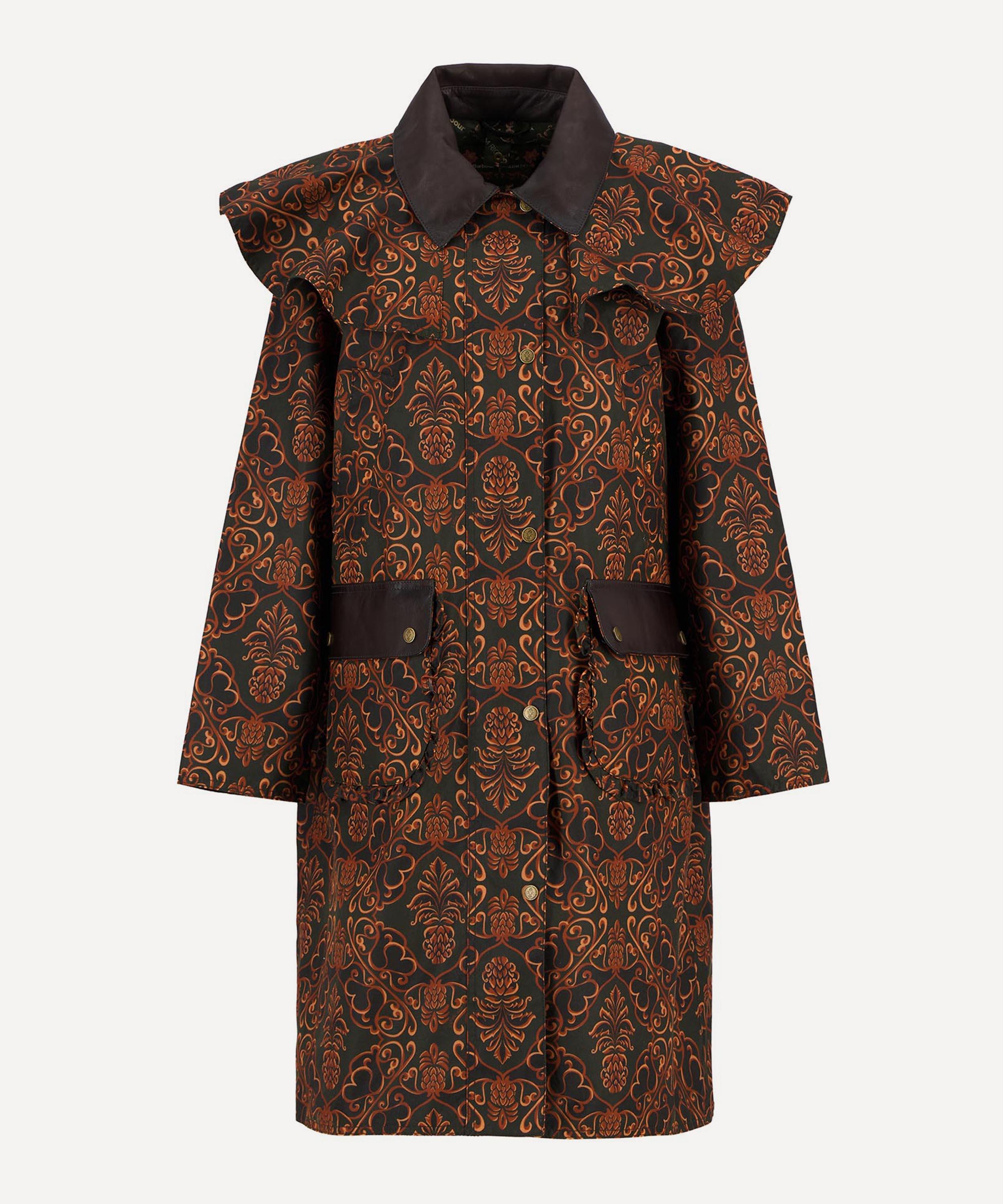 Barbour X Farm Rio Waxed Cotton Luana Jacket In Multi