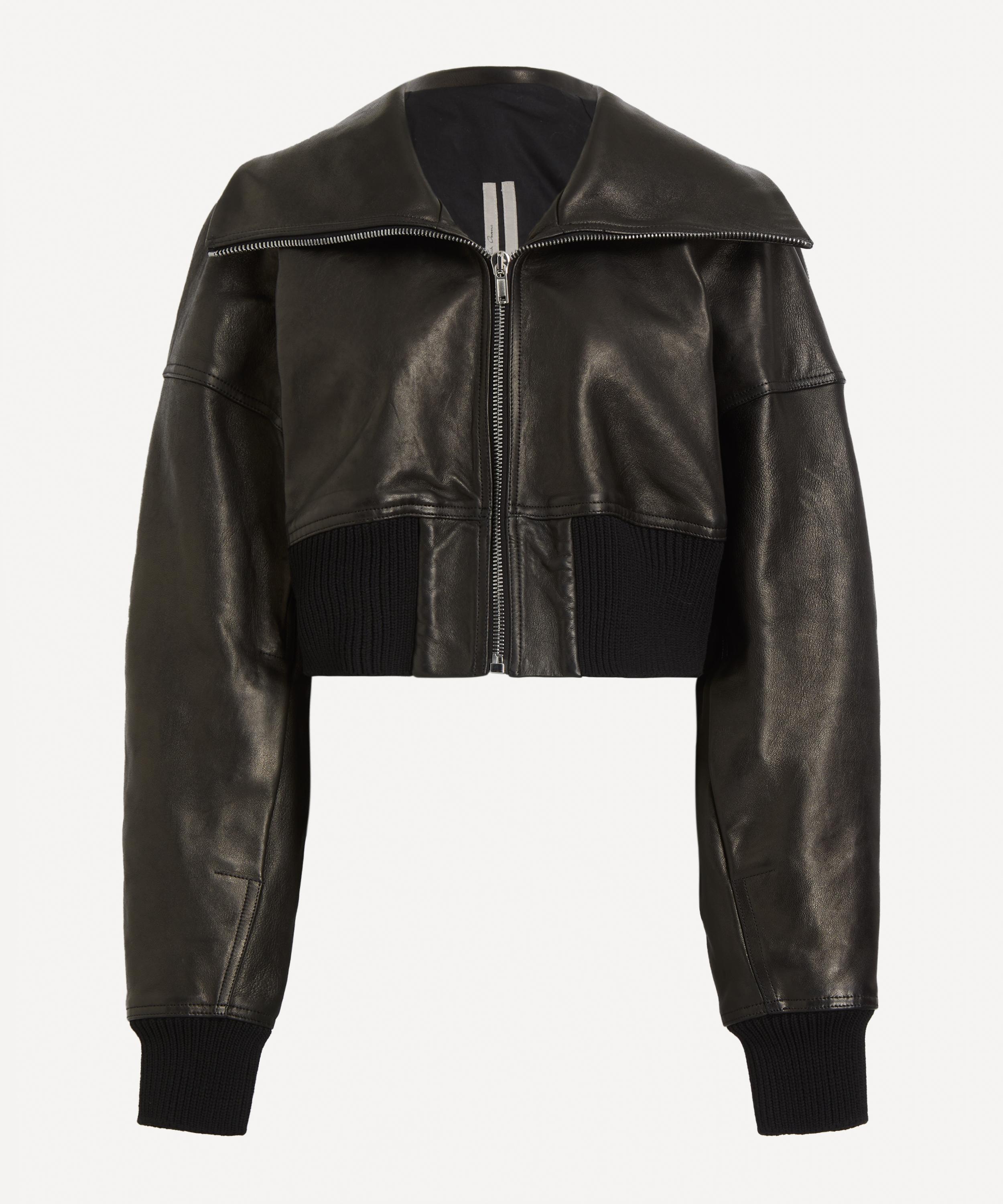 Rick Owens Dracucollar Cropped Jacket In Black